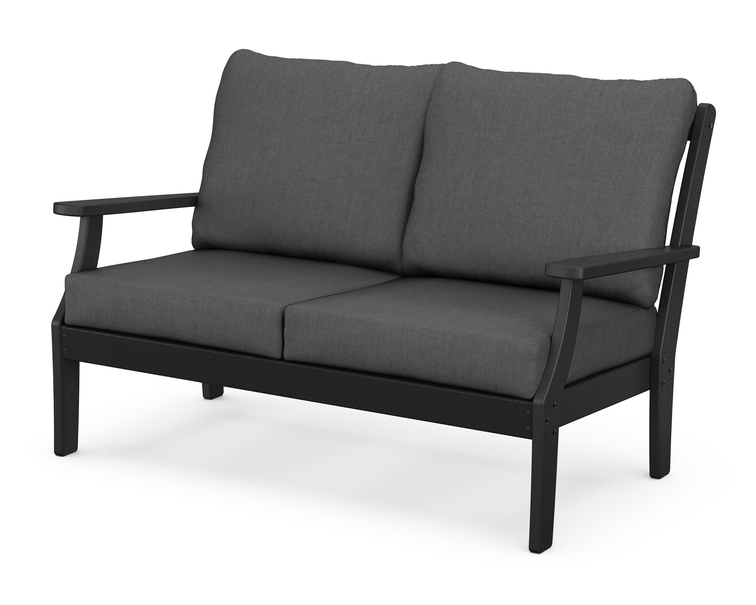 Braxton Deep Seating Loveseat in Black / Spectrum Carbon