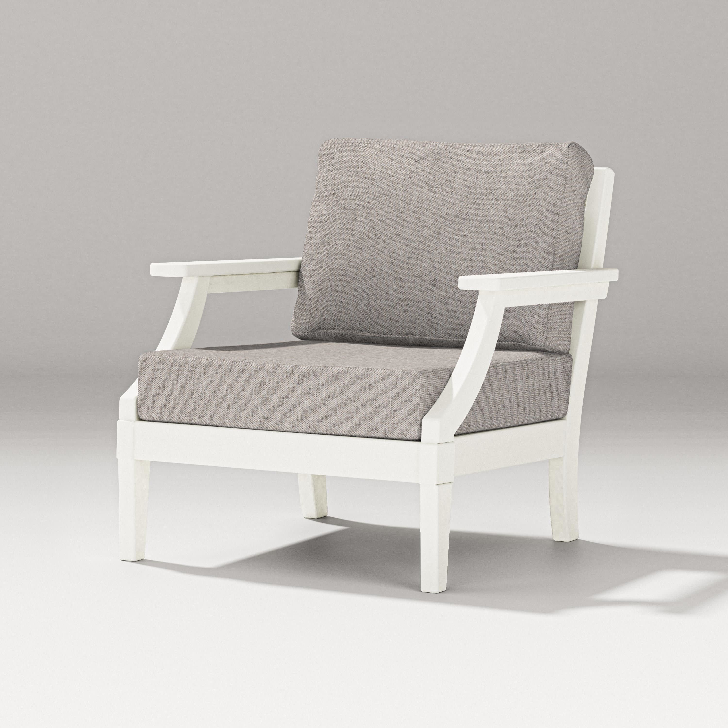 Estate Lounge Chair in Vintage White / Weathered Tweed