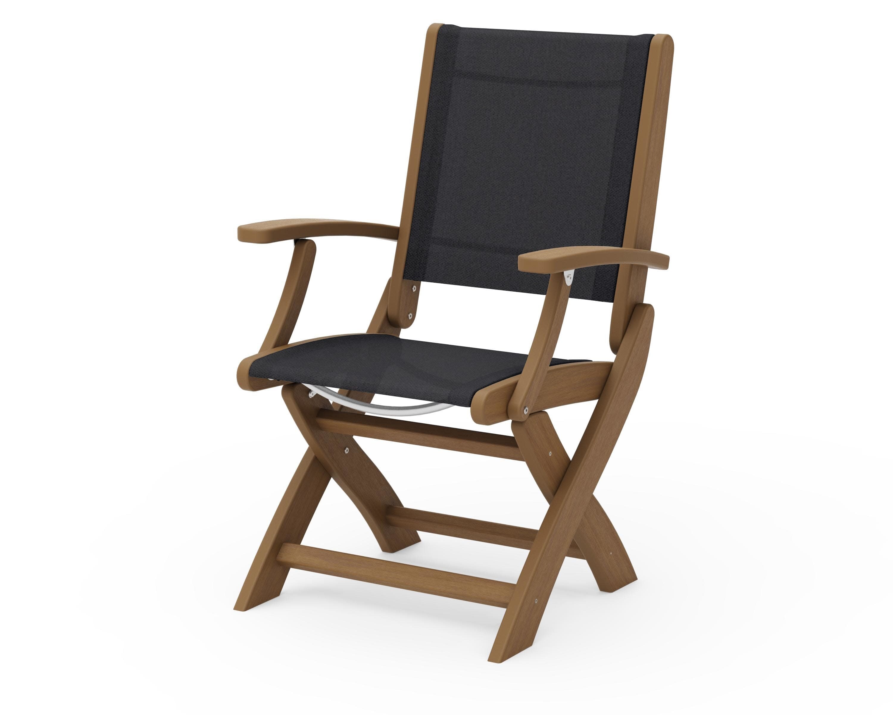 Coastal Folding Chair in Natural / Black Sling