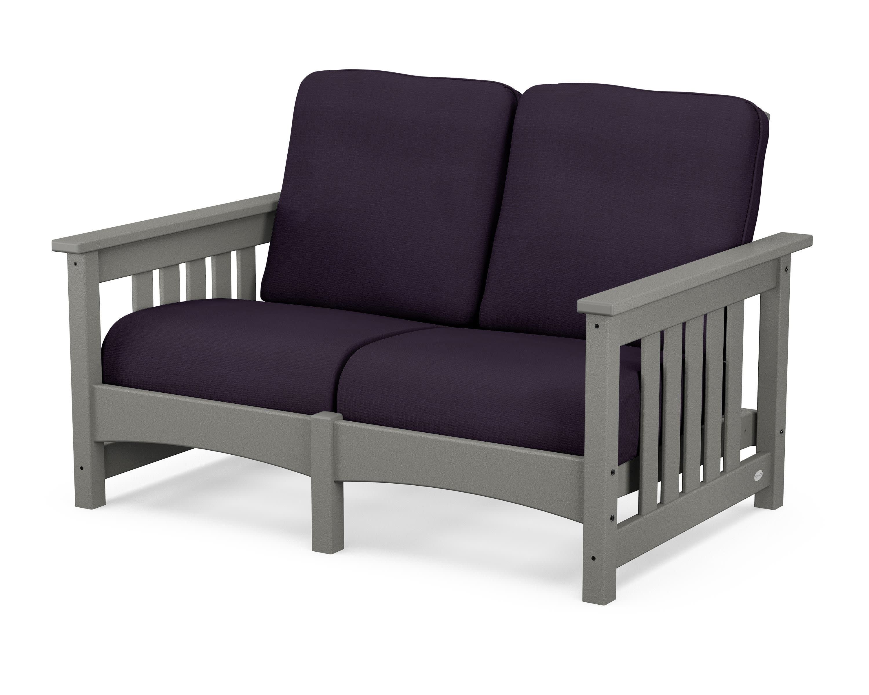 Club Mission Loveseat in Slate Grey / Navy Linen