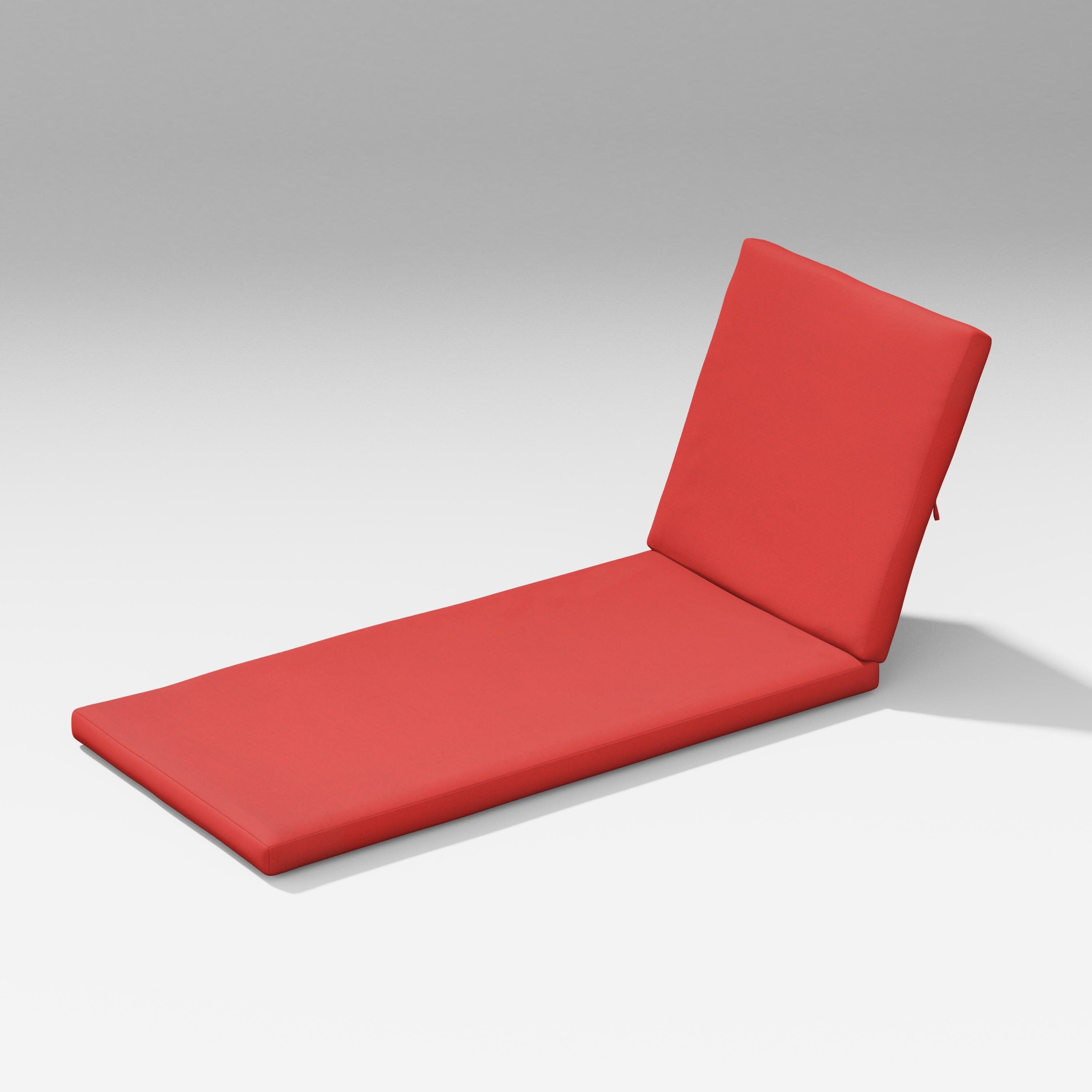 Latitude Chaise Lounge Full Cushion in Crimson Linen