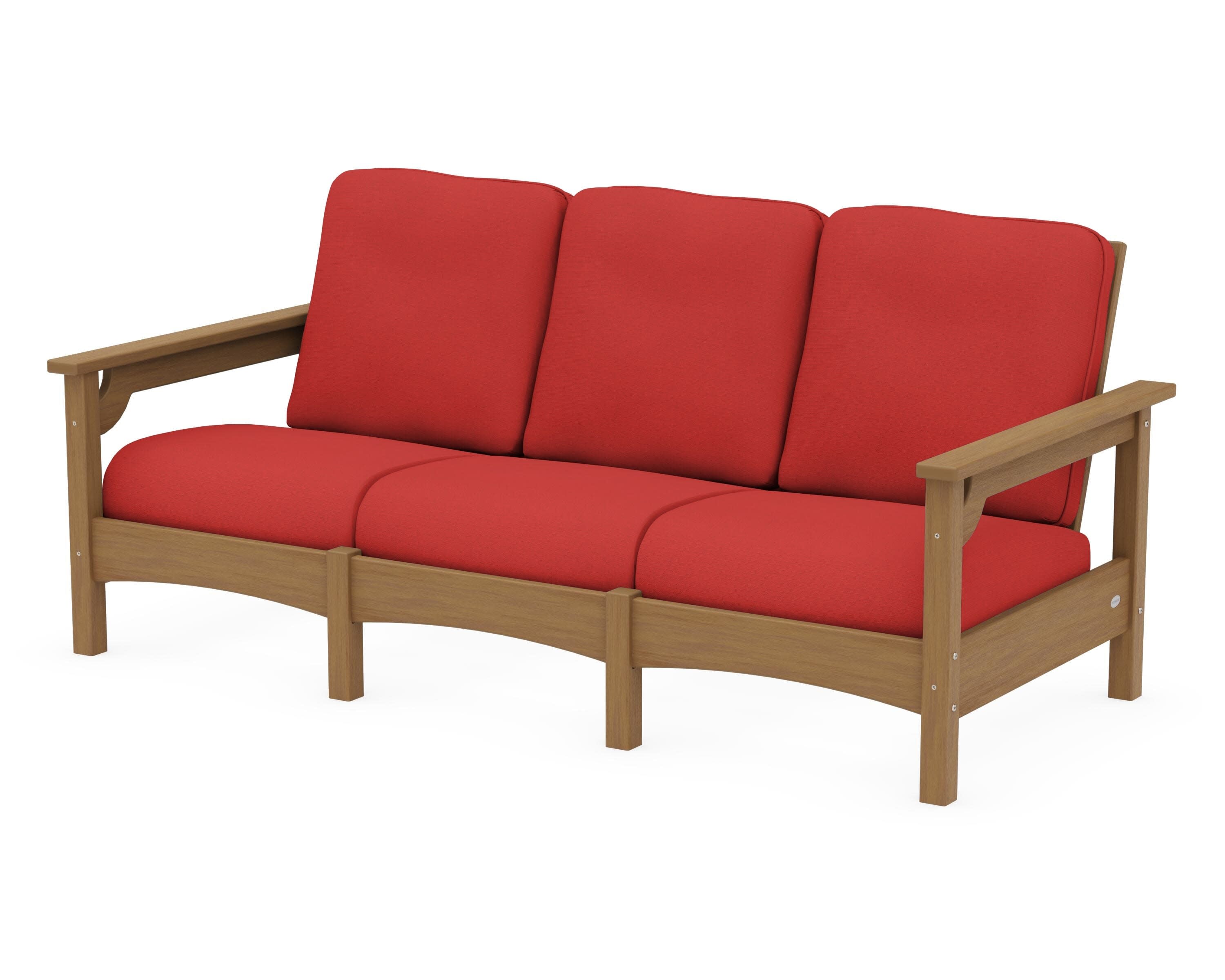Club Sofa in Natural / Crimson Linen