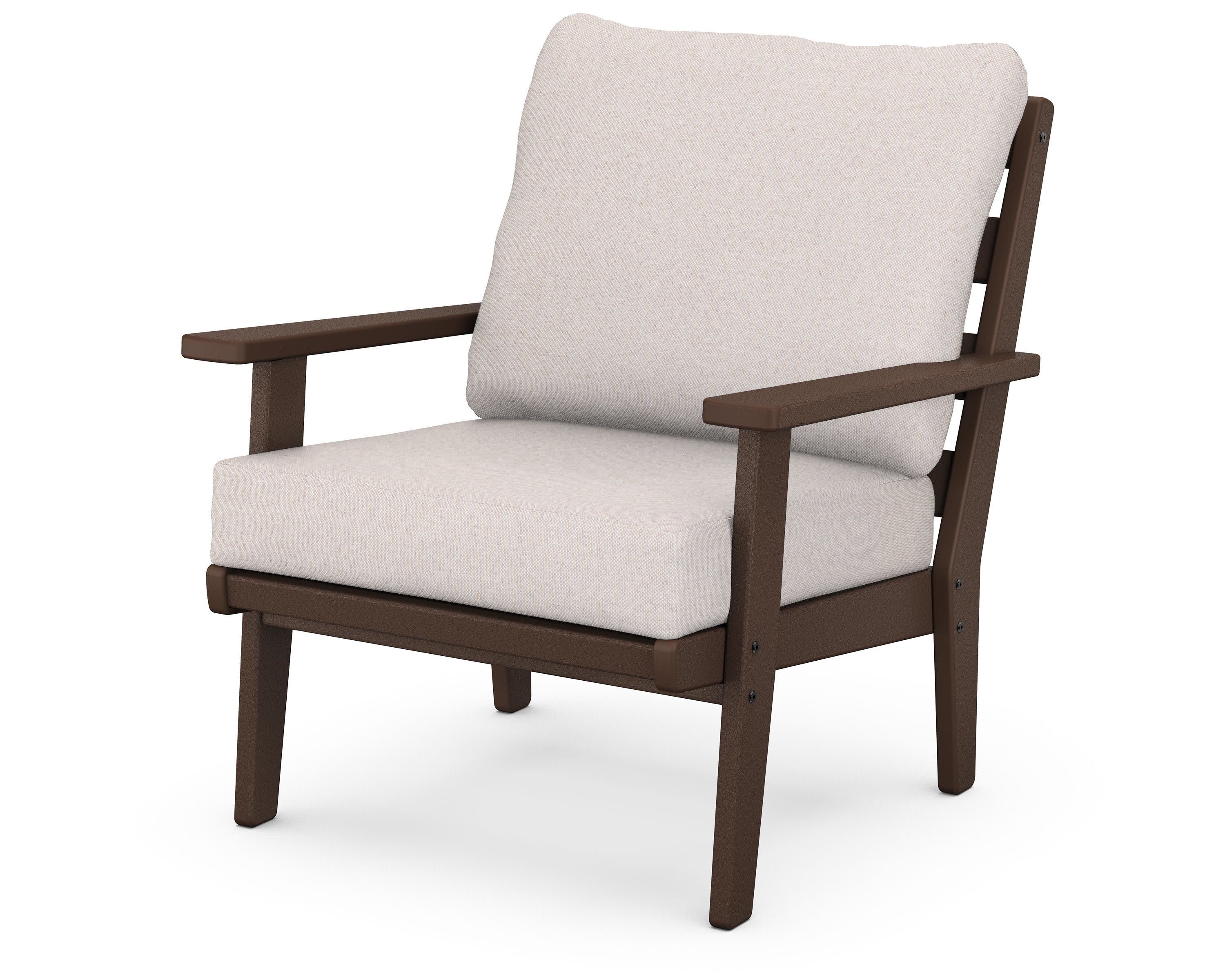 Grant Park Deep Seating Chair in Mahogany / Dune Burlap