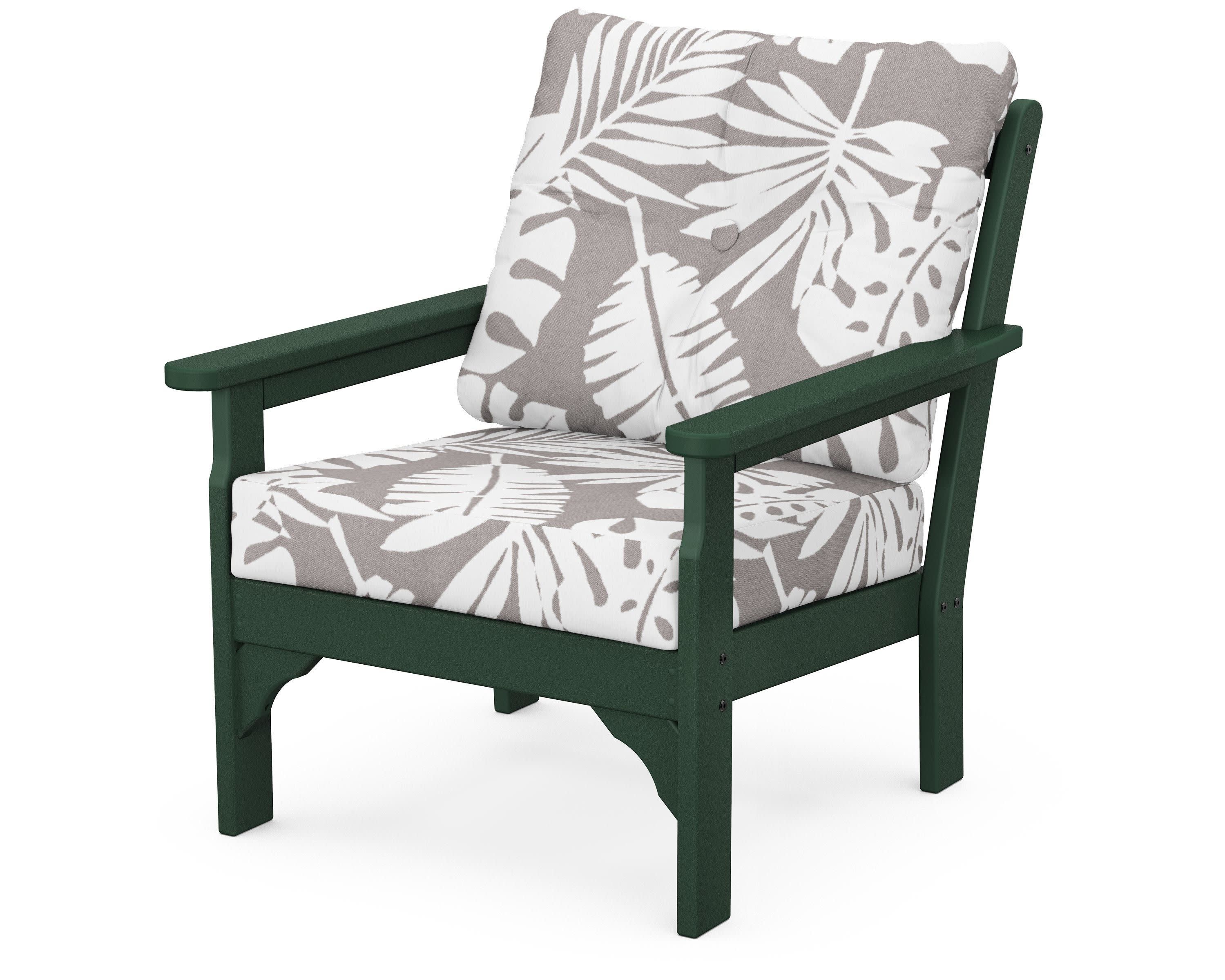 Vineyard Deep Seating Chair in Green / Leaf Grey Mist