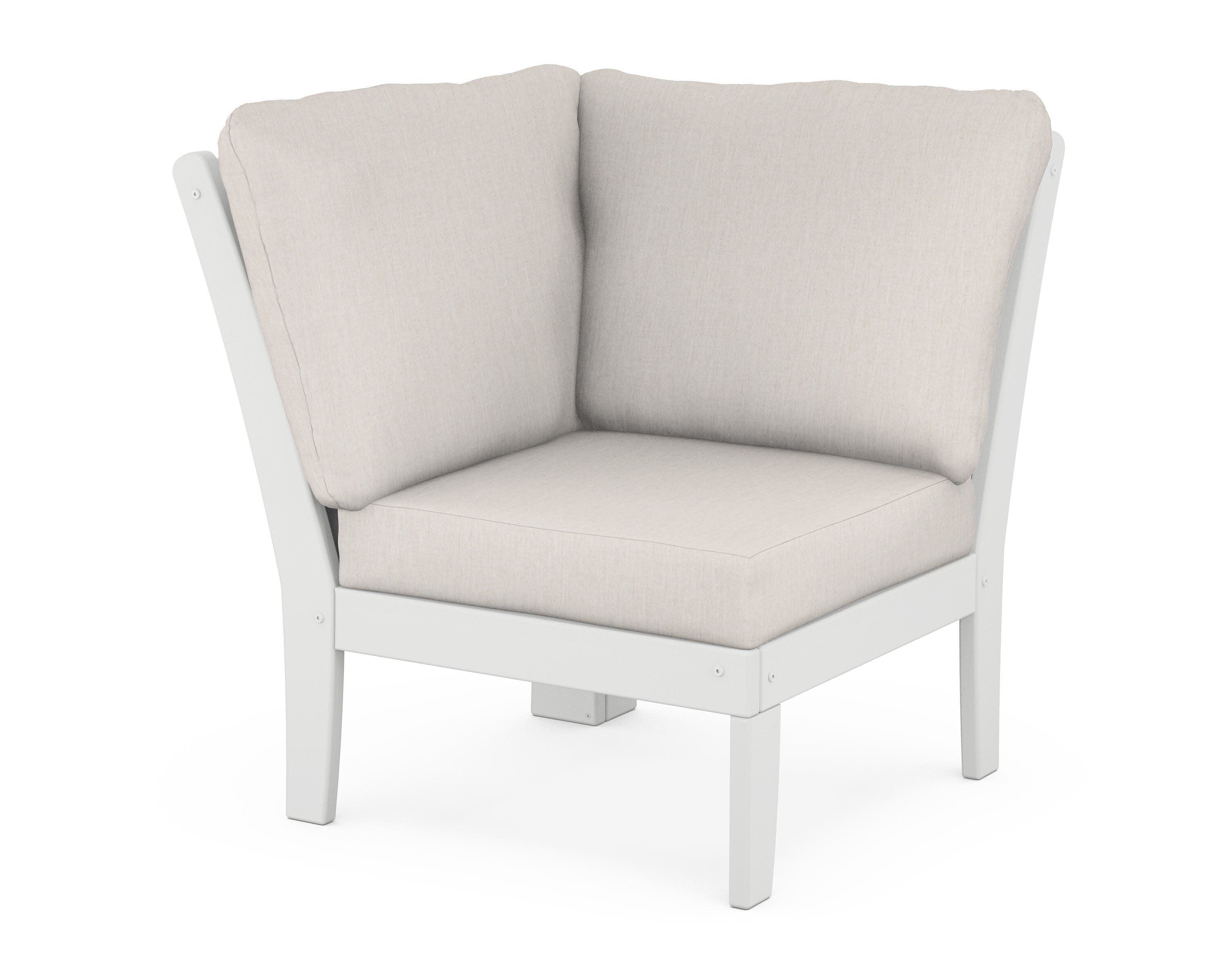Braxton Modular Corner Chair in White / Cast Ash