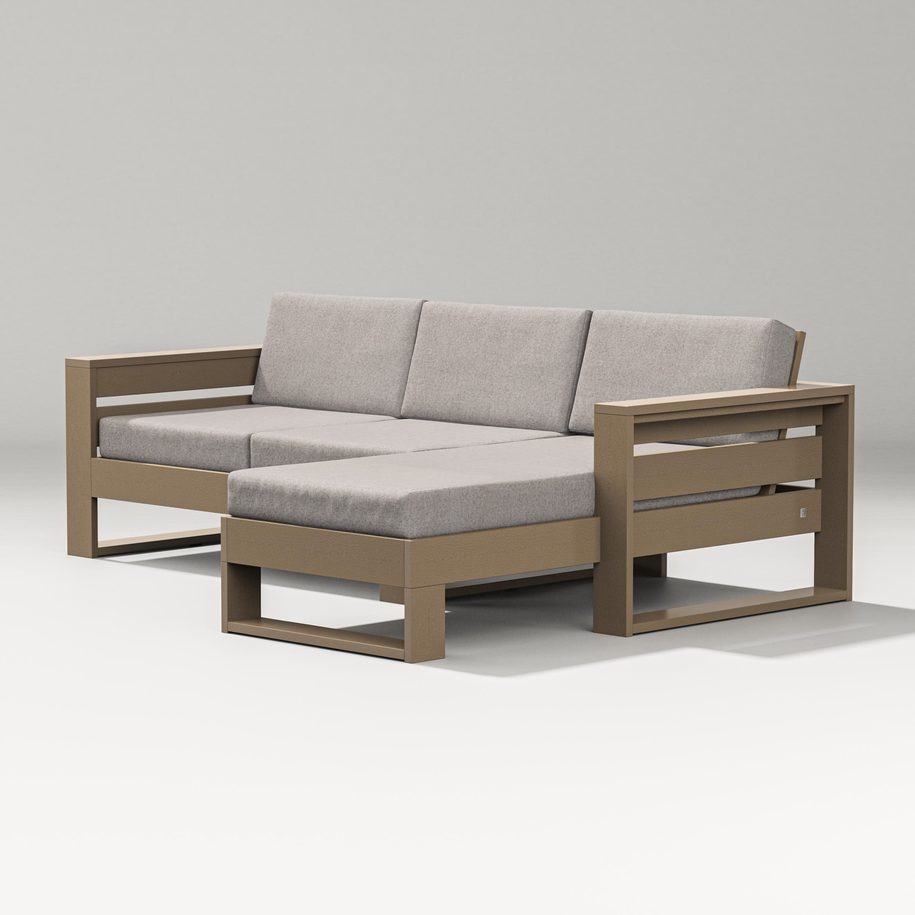 Latitude Right Chaise Sectional in Vintage Sahara / Weathered Tweed