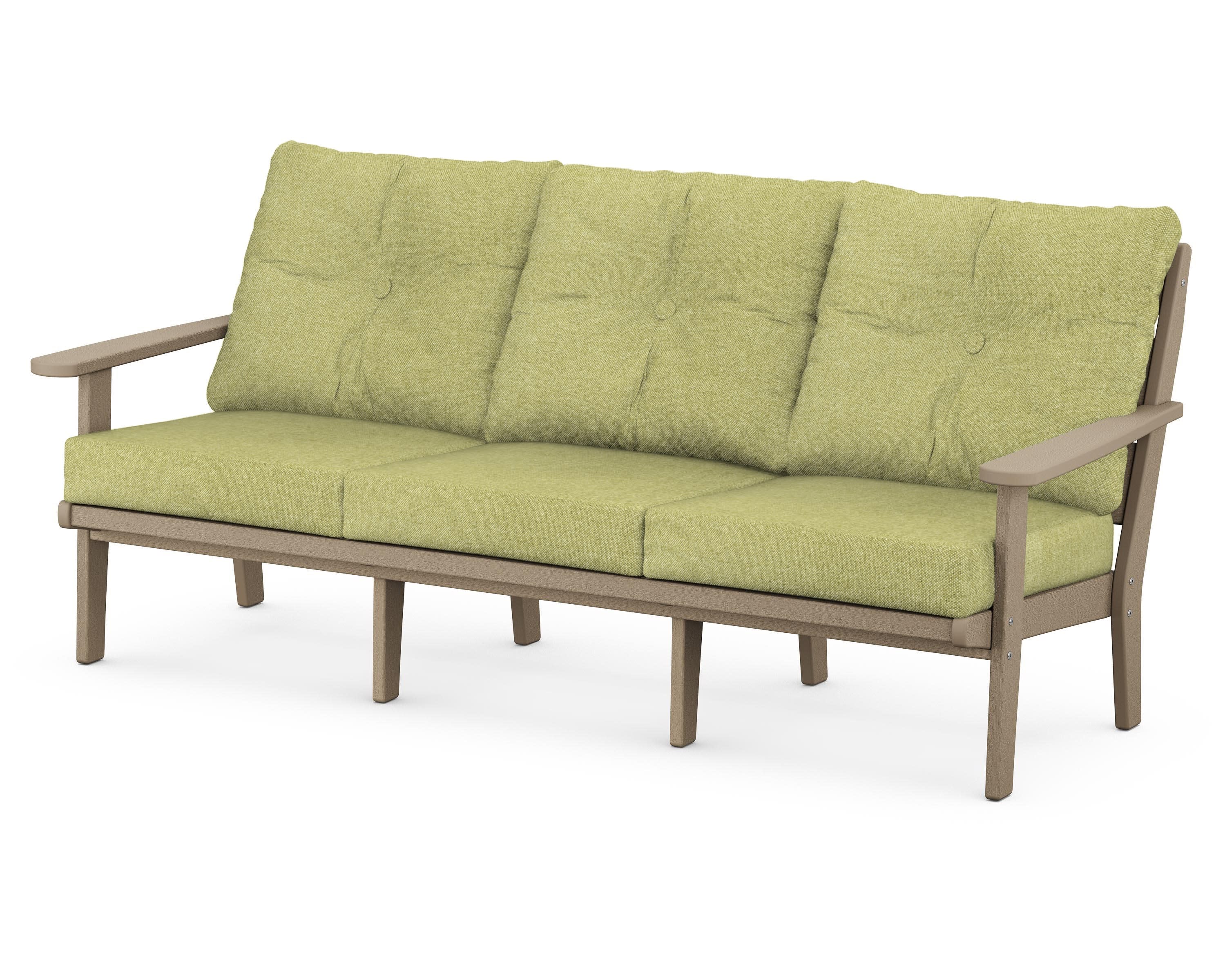 Lakeside Deep Seating Sofa in Vintage Sahara / Chartreuse Boucle
