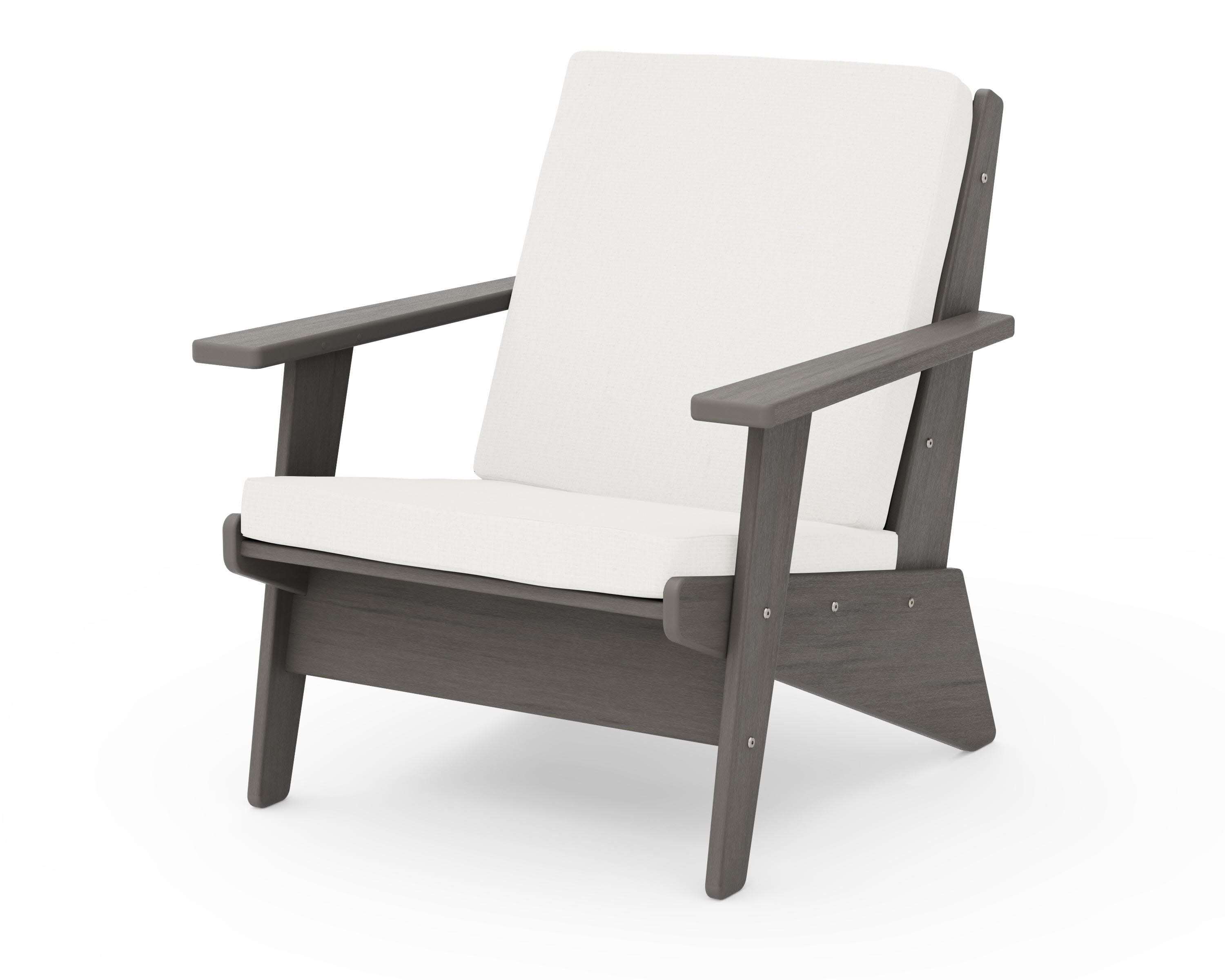 Riviera Modern Lounge Chair in Driftwood / Natural Linen