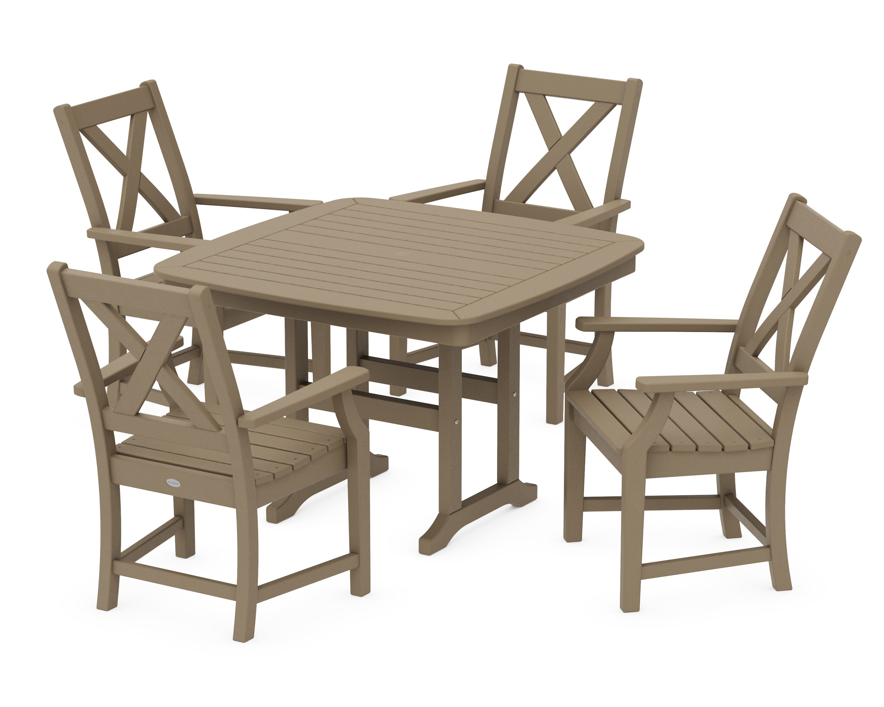Braxton 5-Piece Dining Set with Trestle Legs in Vintage Sahara