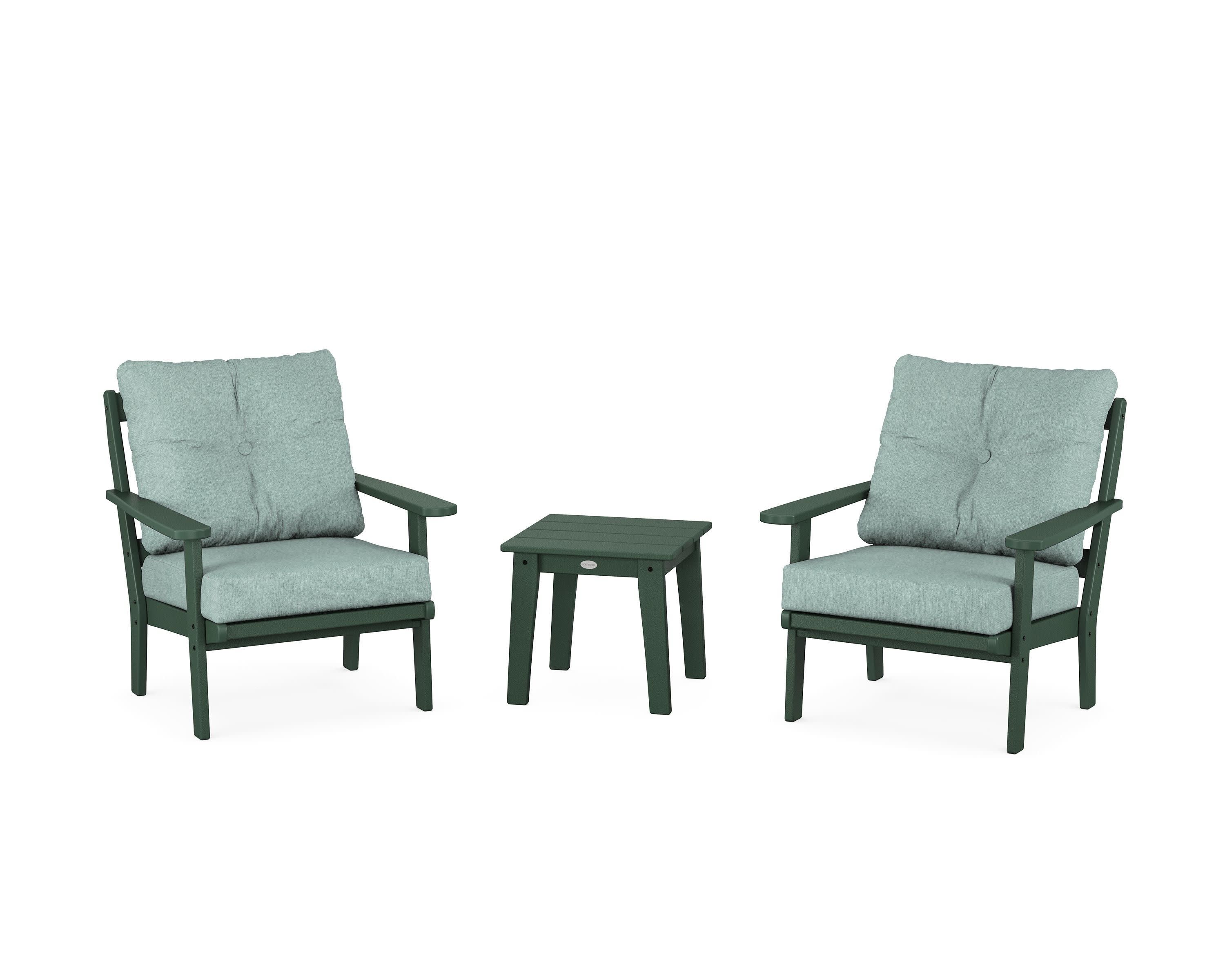 Mission 3-Piece Deep Seating Set in Green / Glacier Spa