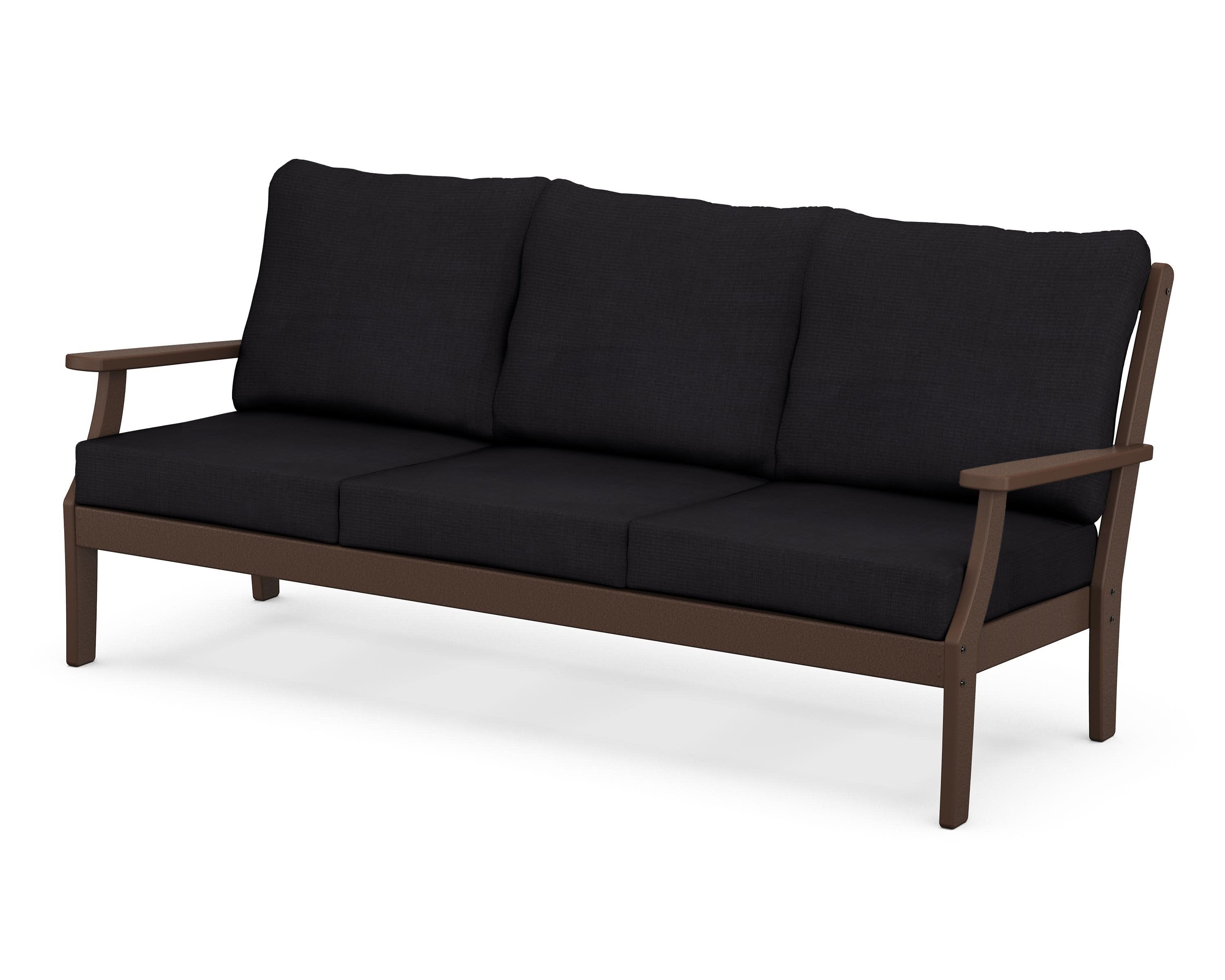 Braxton Deep Seating Sofa in Mahogany / Midnight Linen