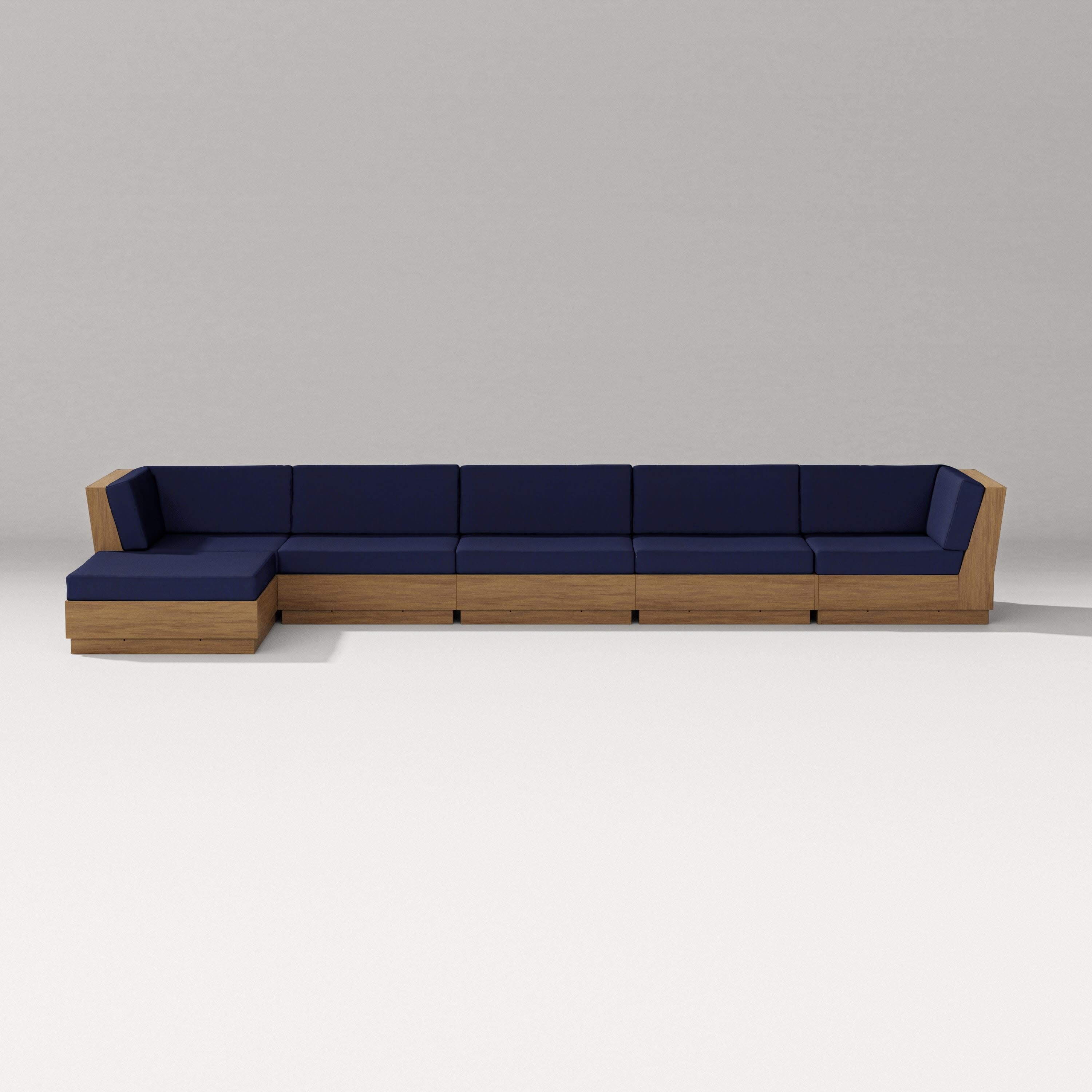 Elevate 6-Piece Chaise Sectional in Natural / Navy