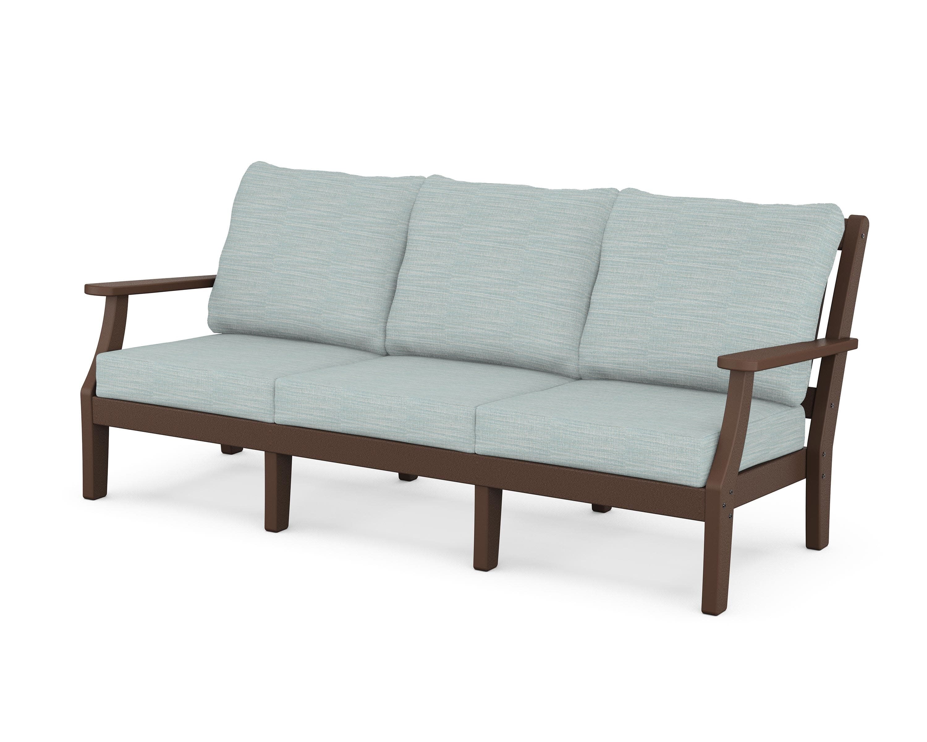 Chinoiserie Deep Seating Sofa in Mahogany / Soothe Mist