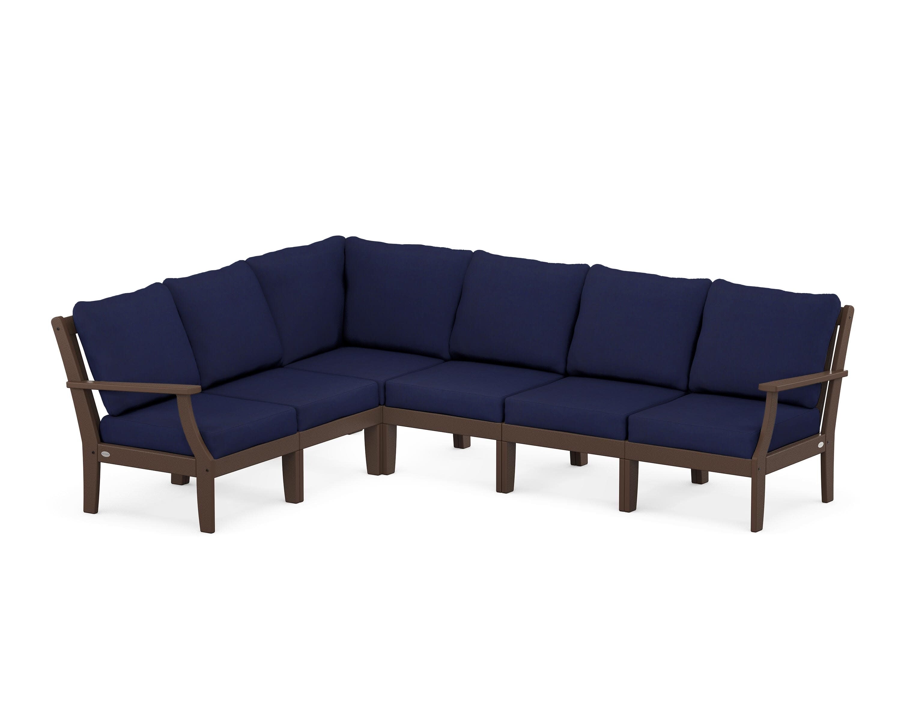 Braxton Modular 6-Piece Deep Seating Set in Mahogany / Navy
