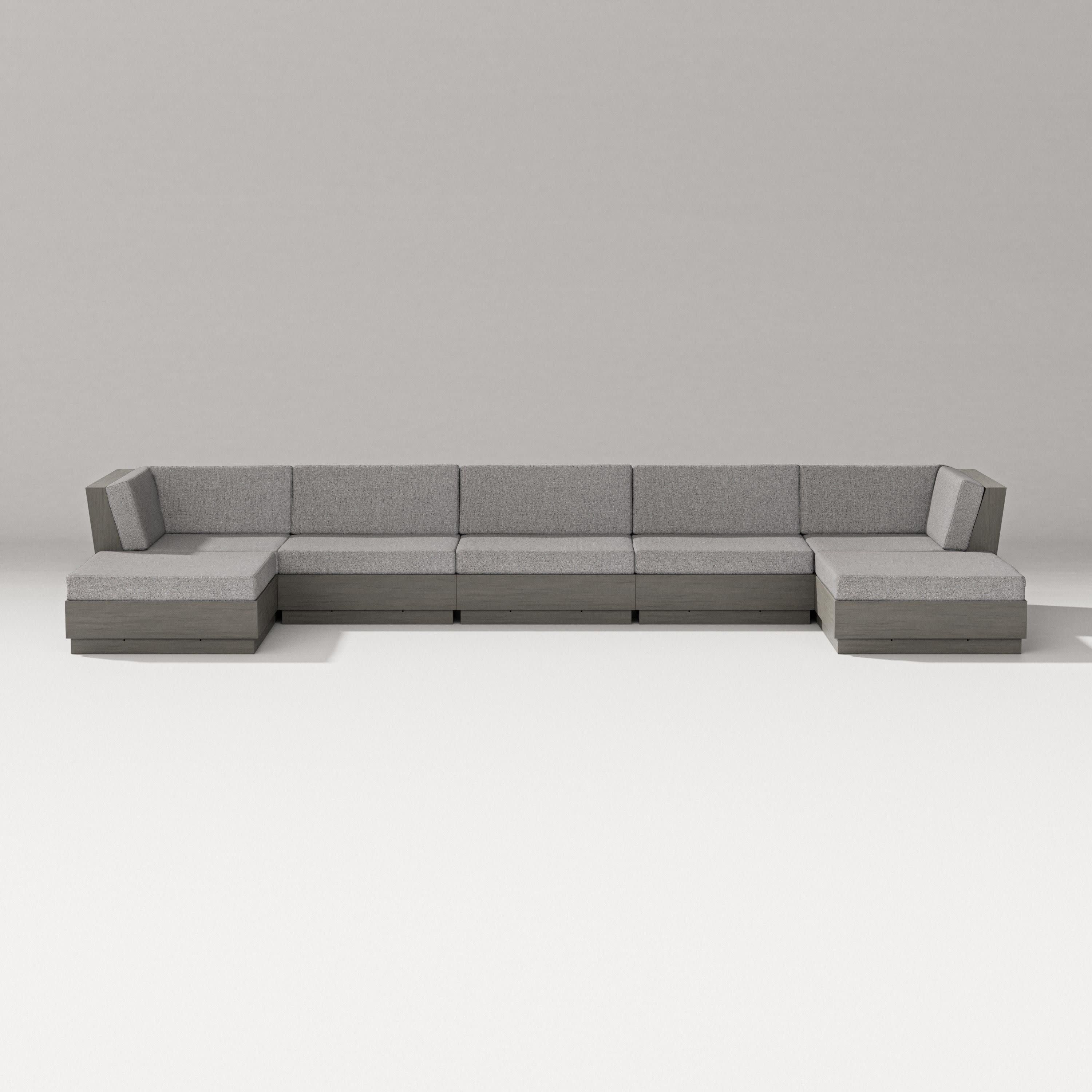Elevate 7-Piece Double Chaise Sectional in Driftwood / Grey Mist