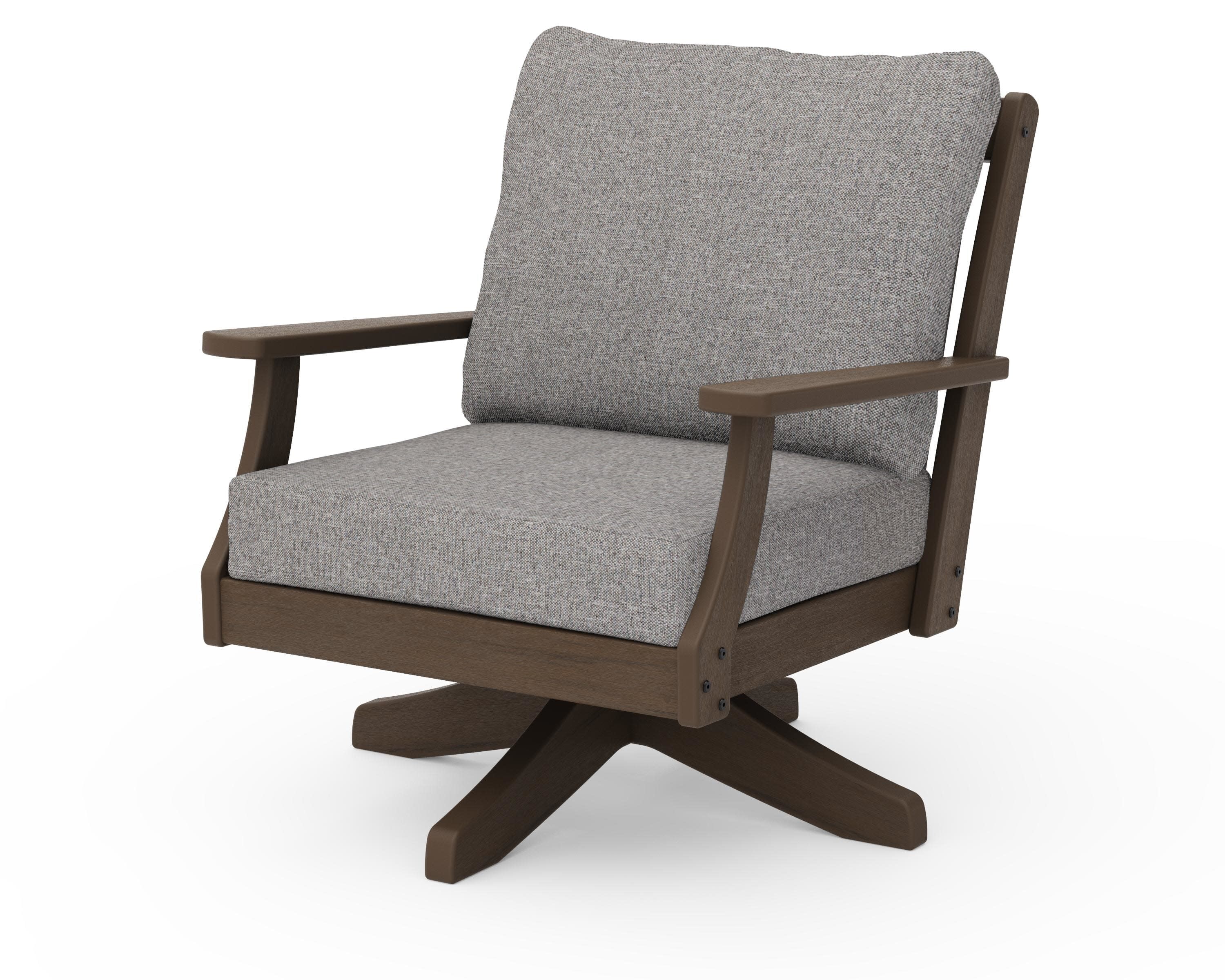 Braxton Deep Seating Swivel Chair in Kona / Grey Mist