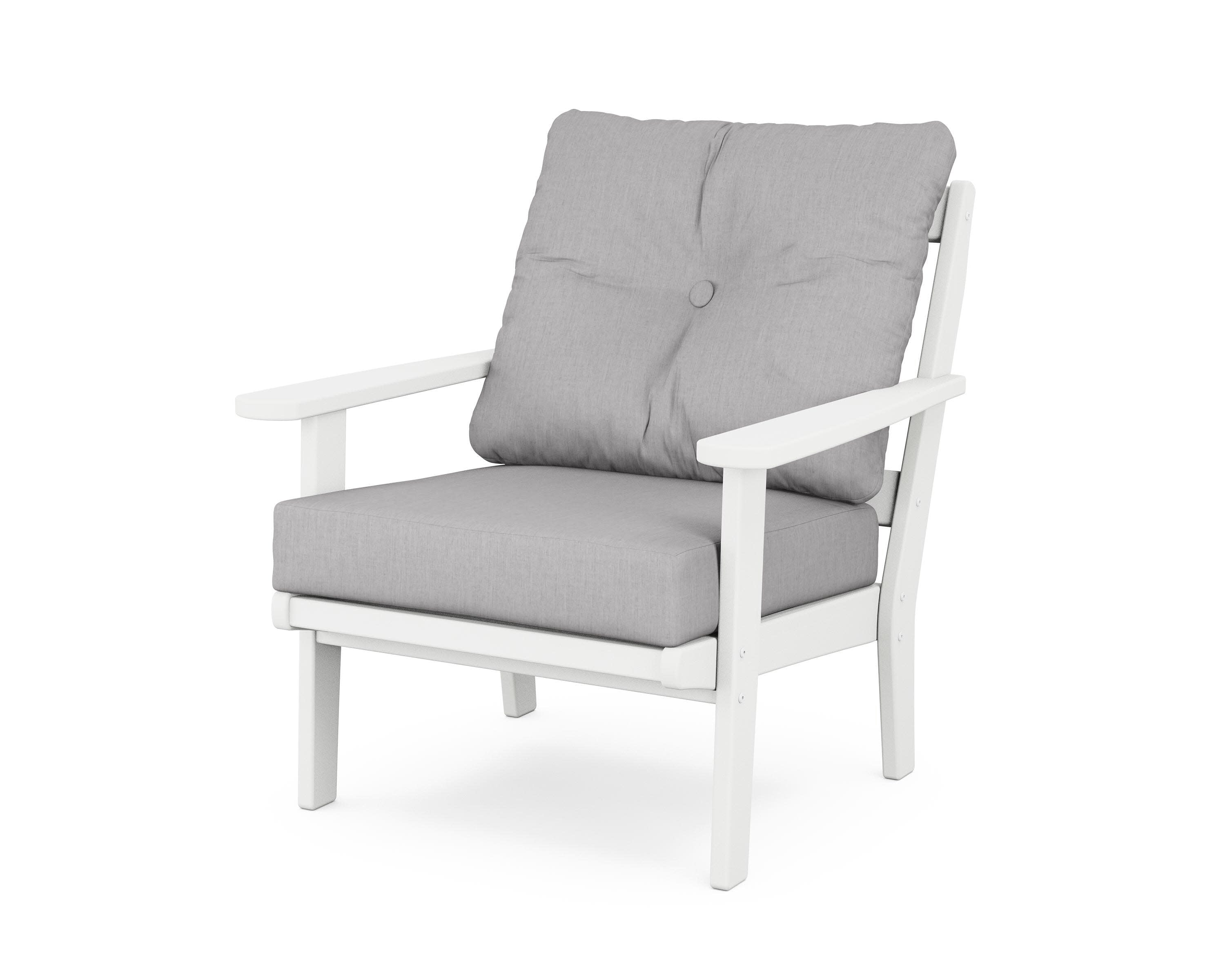 Mission Deep Seating Chair in White / Granite