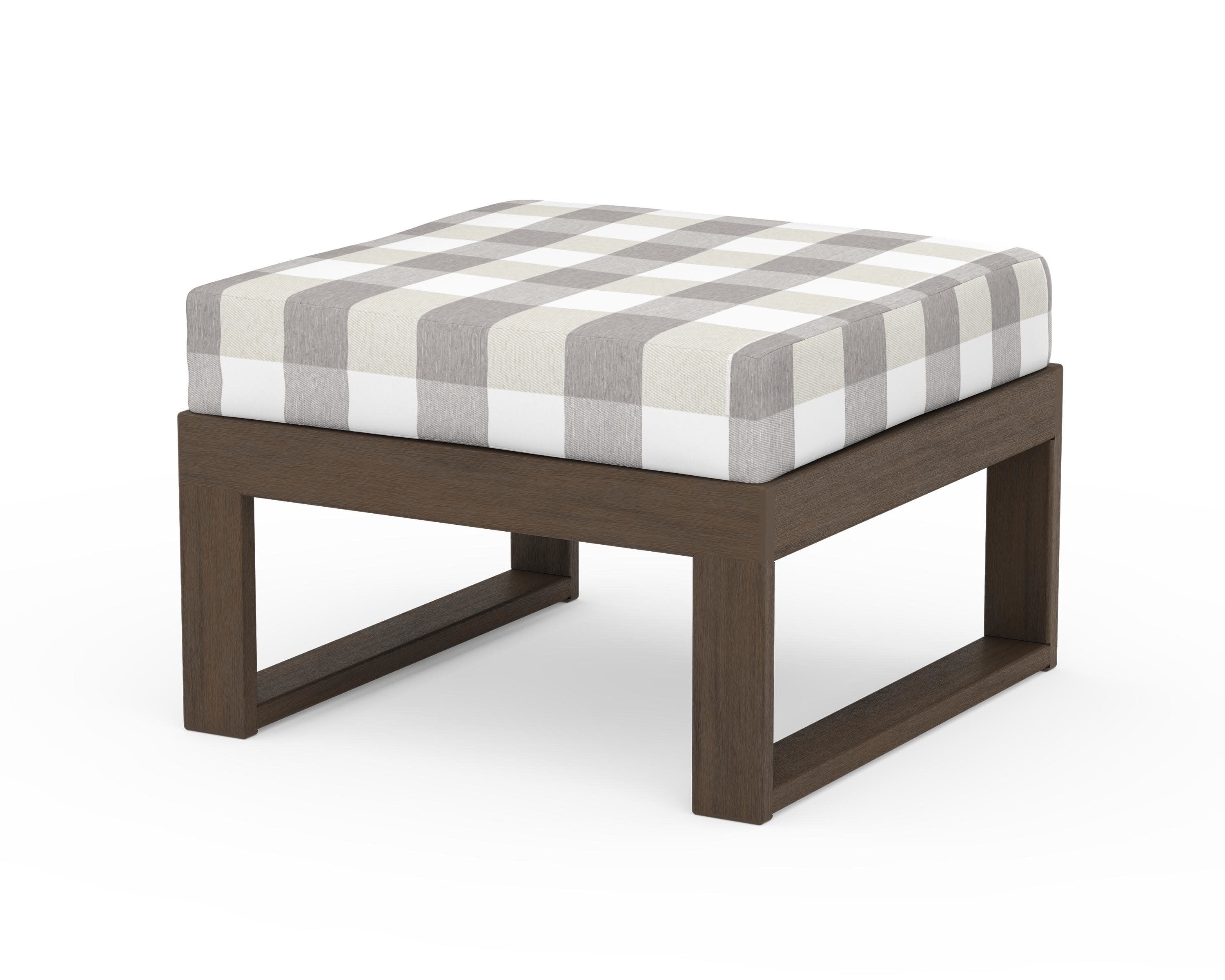 Modular Ottoman - Modern in Kona / Buffalo Plaid Grey Mist