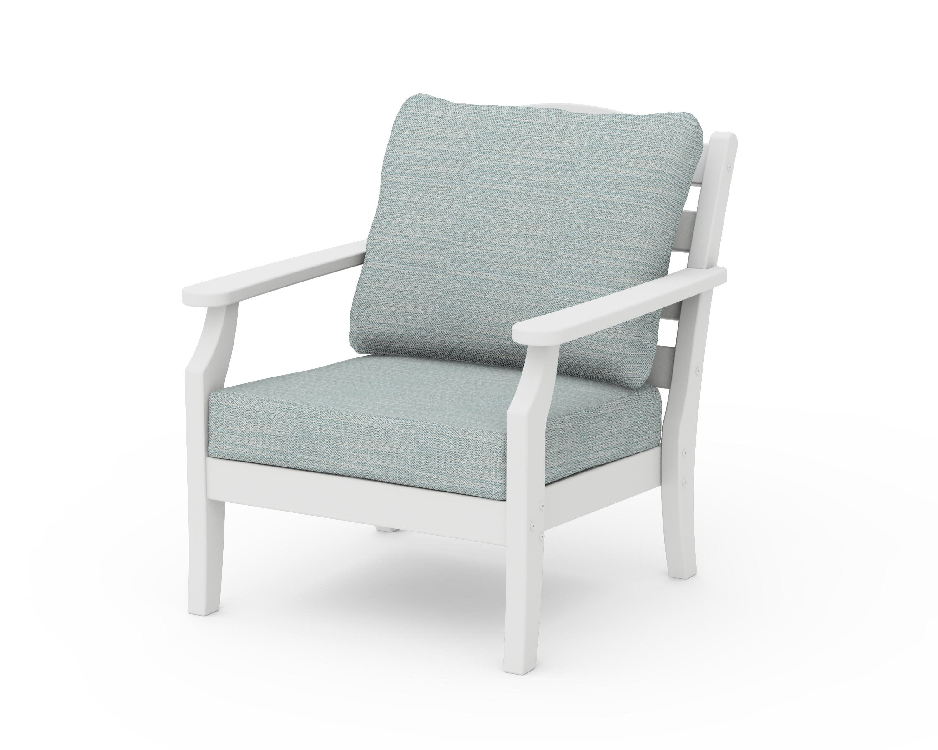 Savannah Deep Seating Chair in White / Soothe Mist