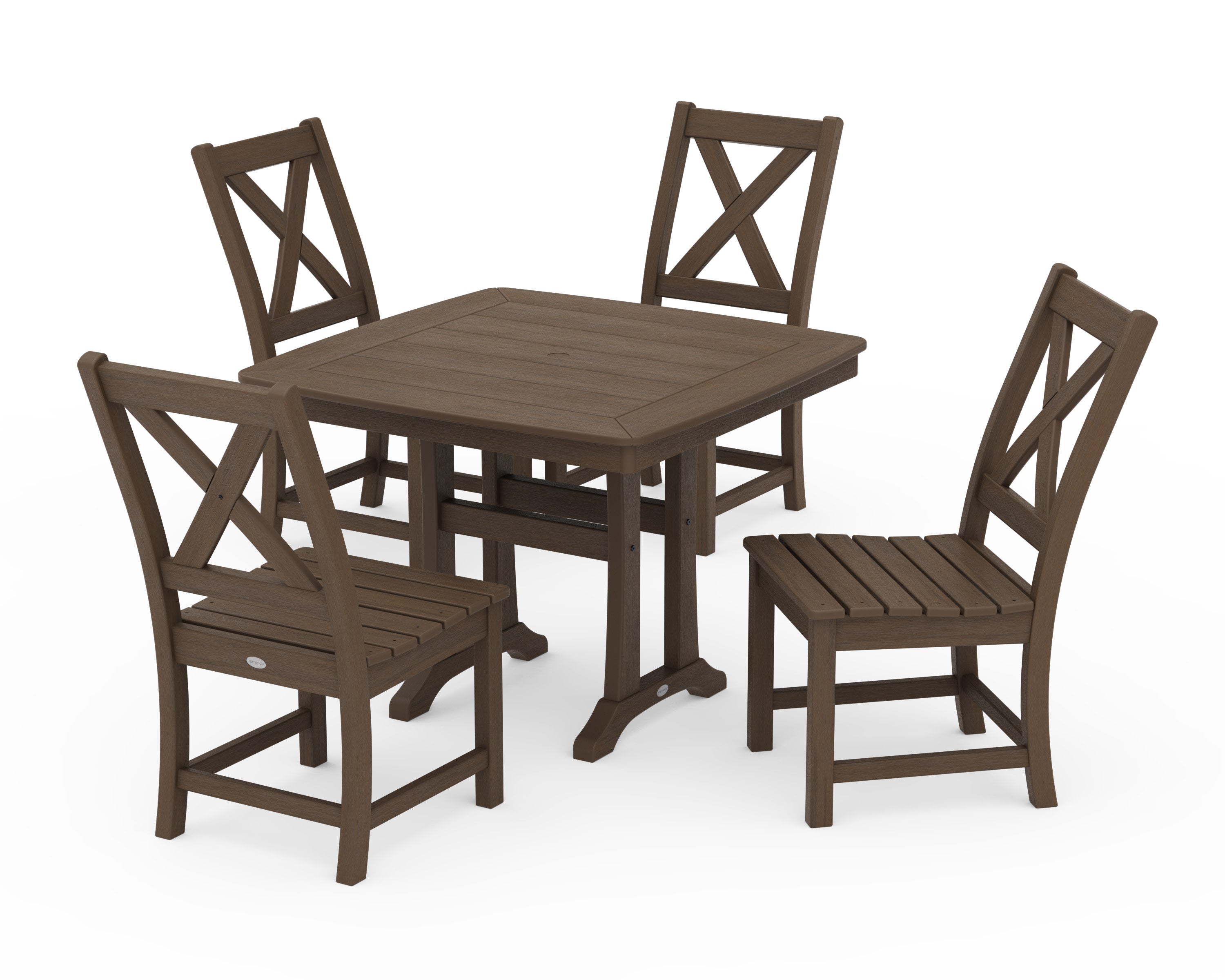 Braxton Side Chair 5-Piece Dining Set with Trestle Legs in Kona