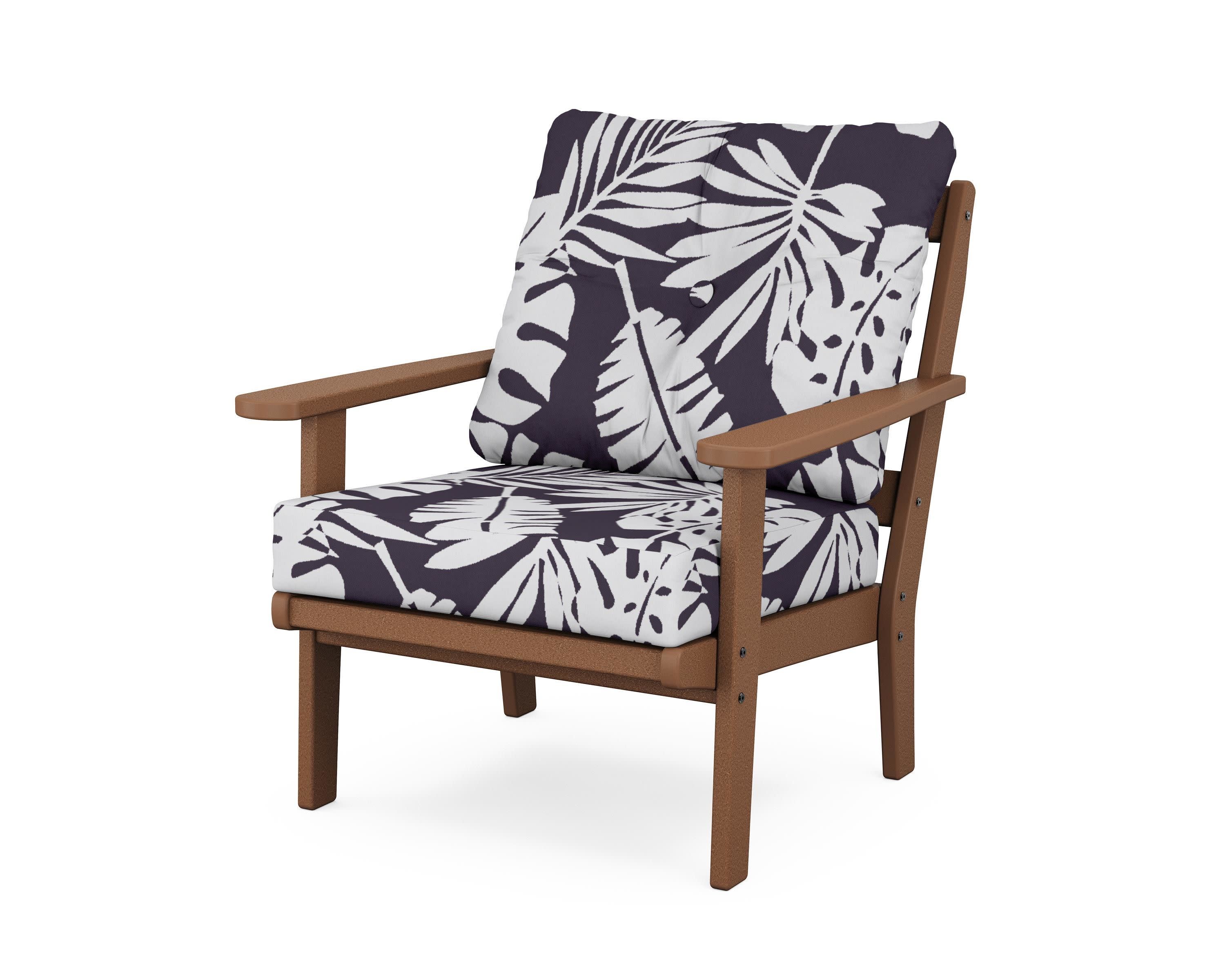 Mission Deep Seating Chair in Teak / Leaf Navy