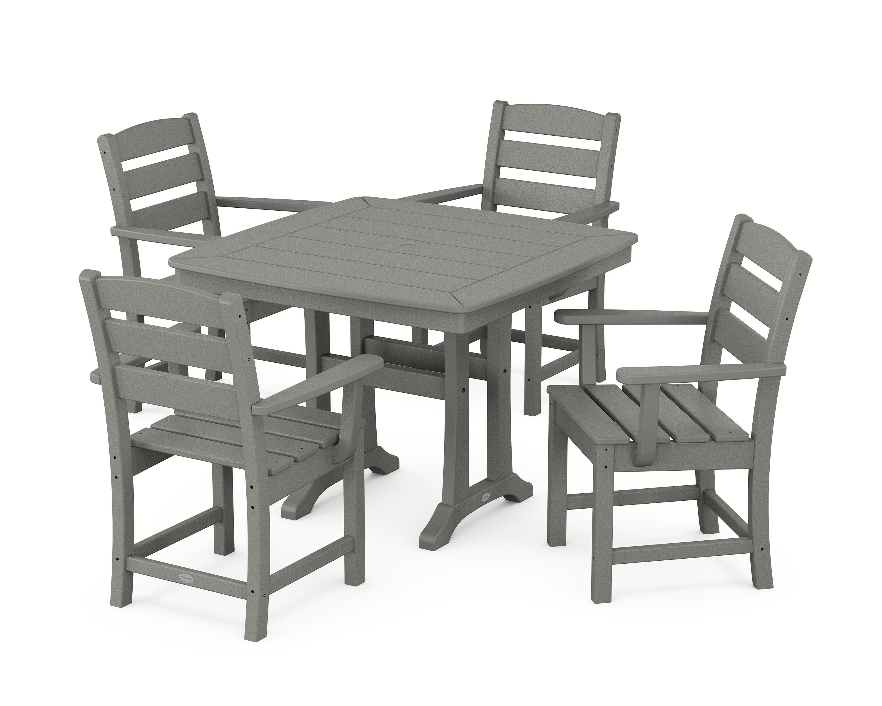 Lakeside 5-Piece Dining Set with Trestle Legs in Slate Grey