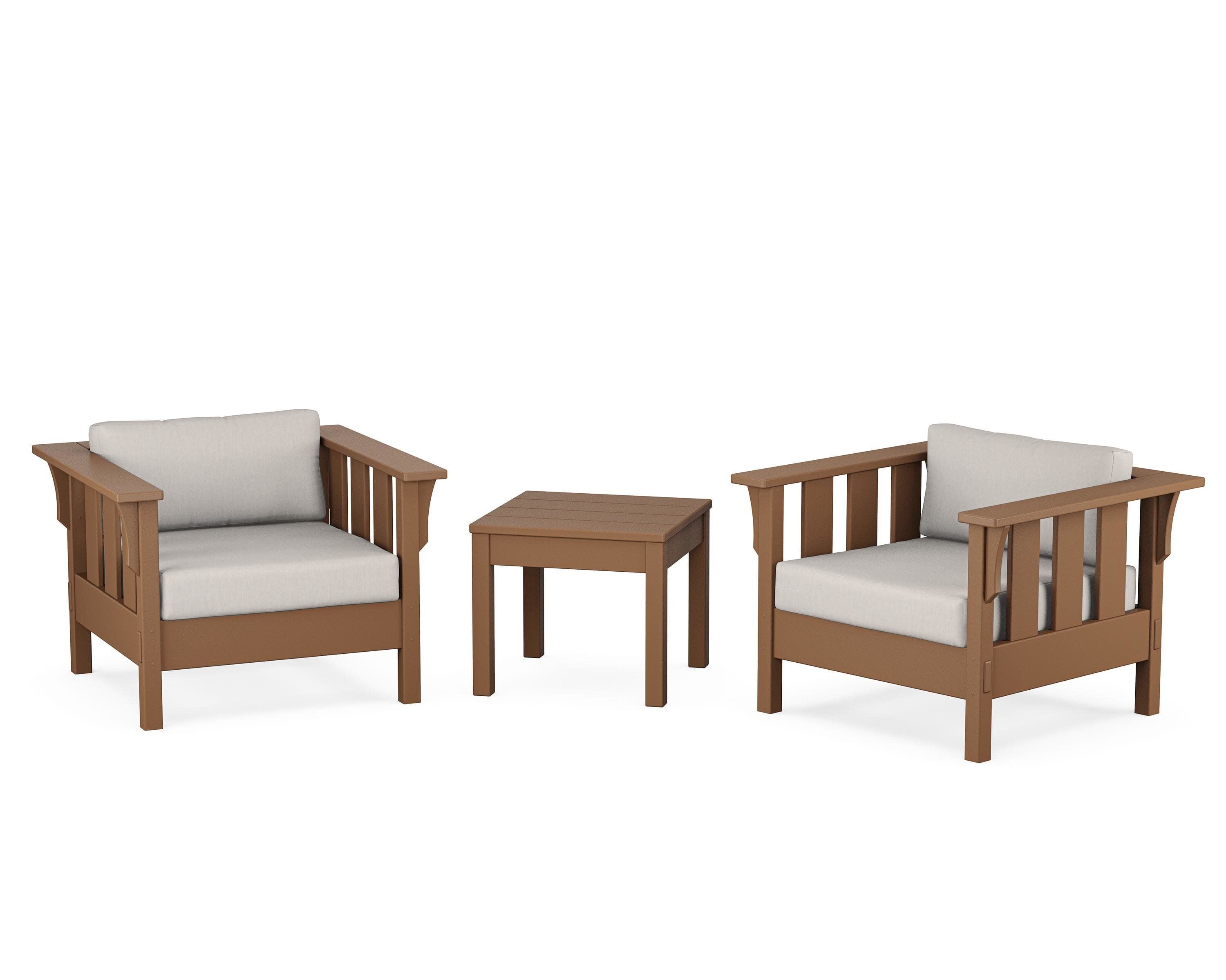 Acadia 3-Piece Deep Seating Set in Teak / Cast Ash