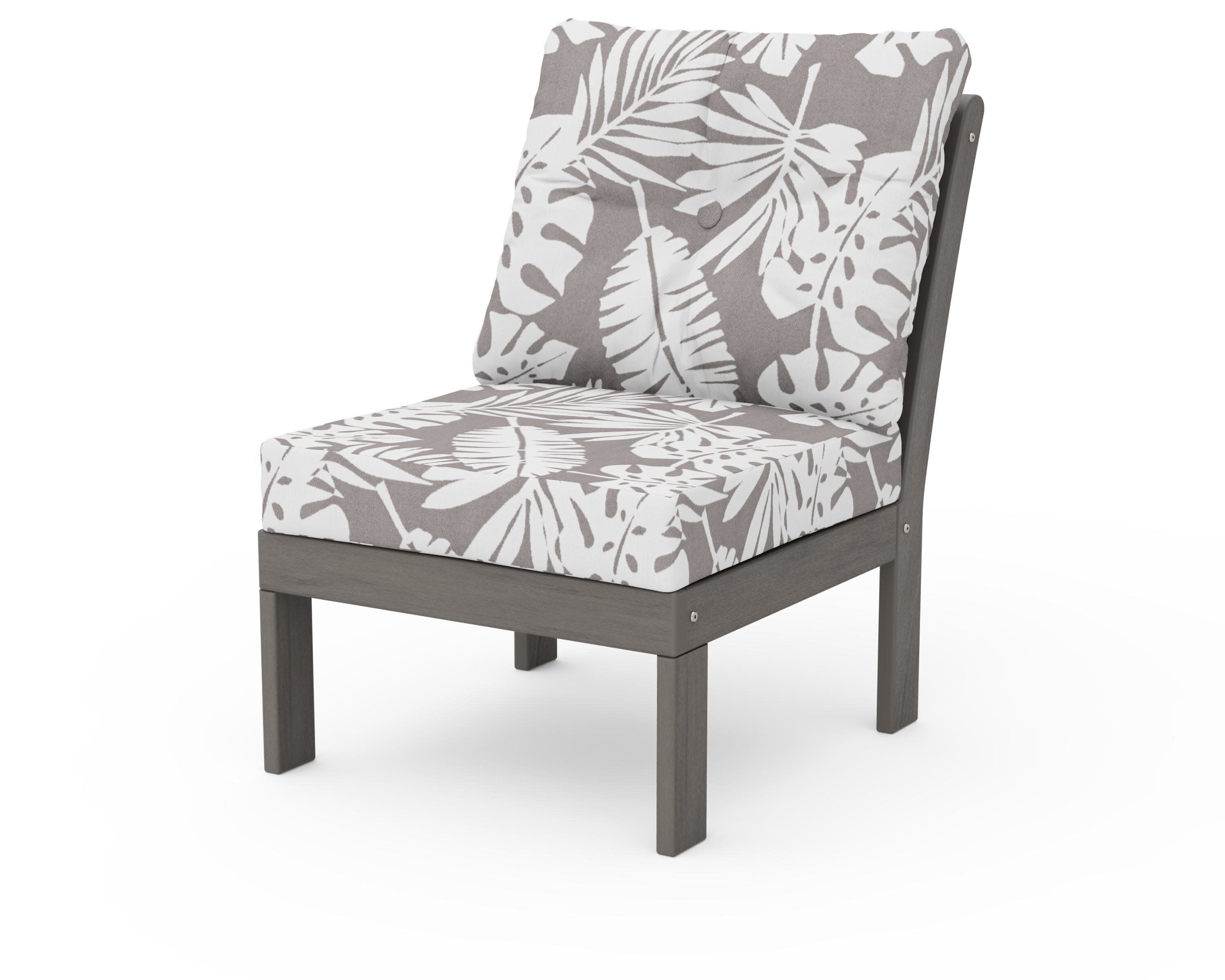 Vineyard Modular Armless Chair in Driftwood / Leaf Grey Mist