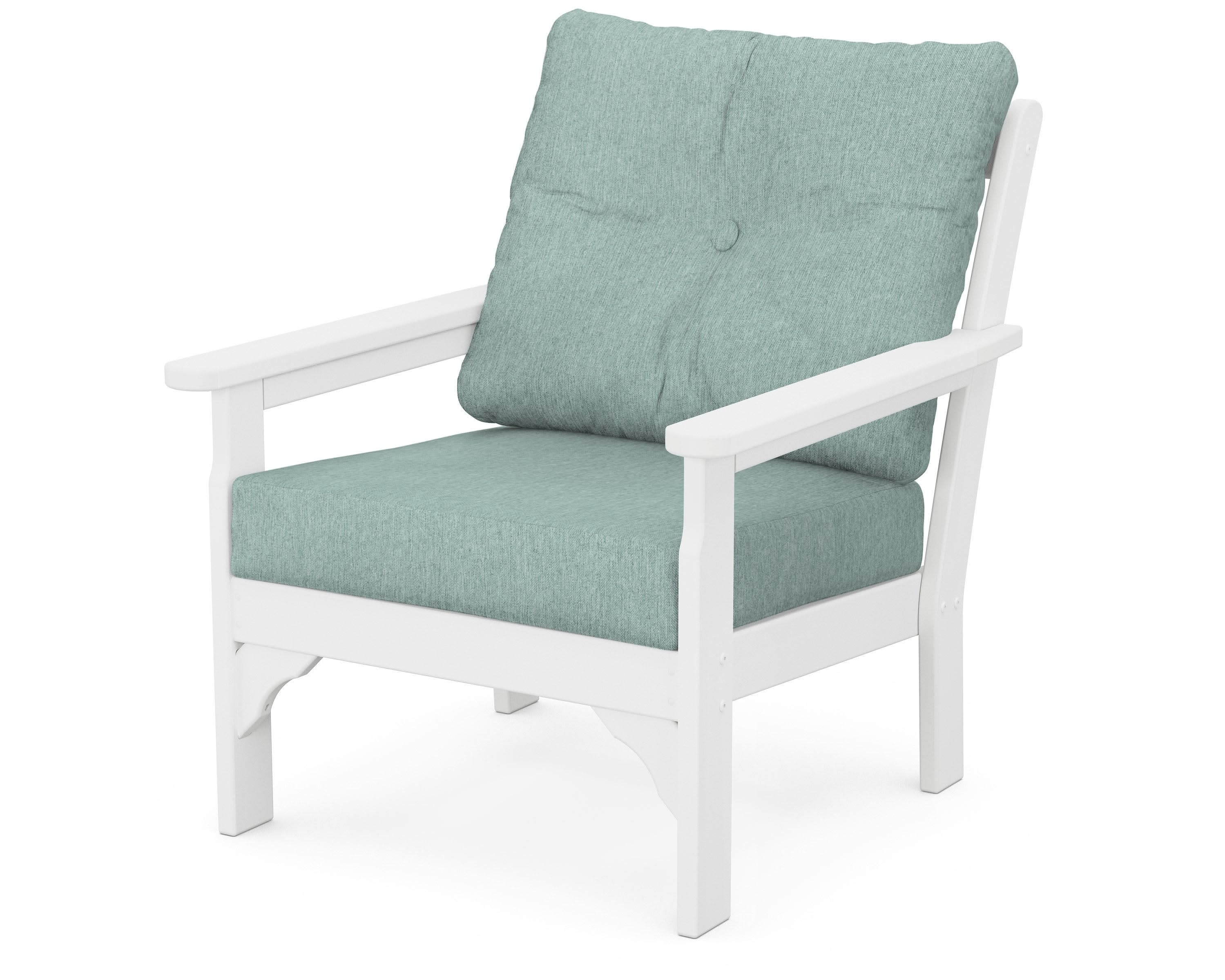 Vineyard Deep Seating Chair in White / Glacier Spa