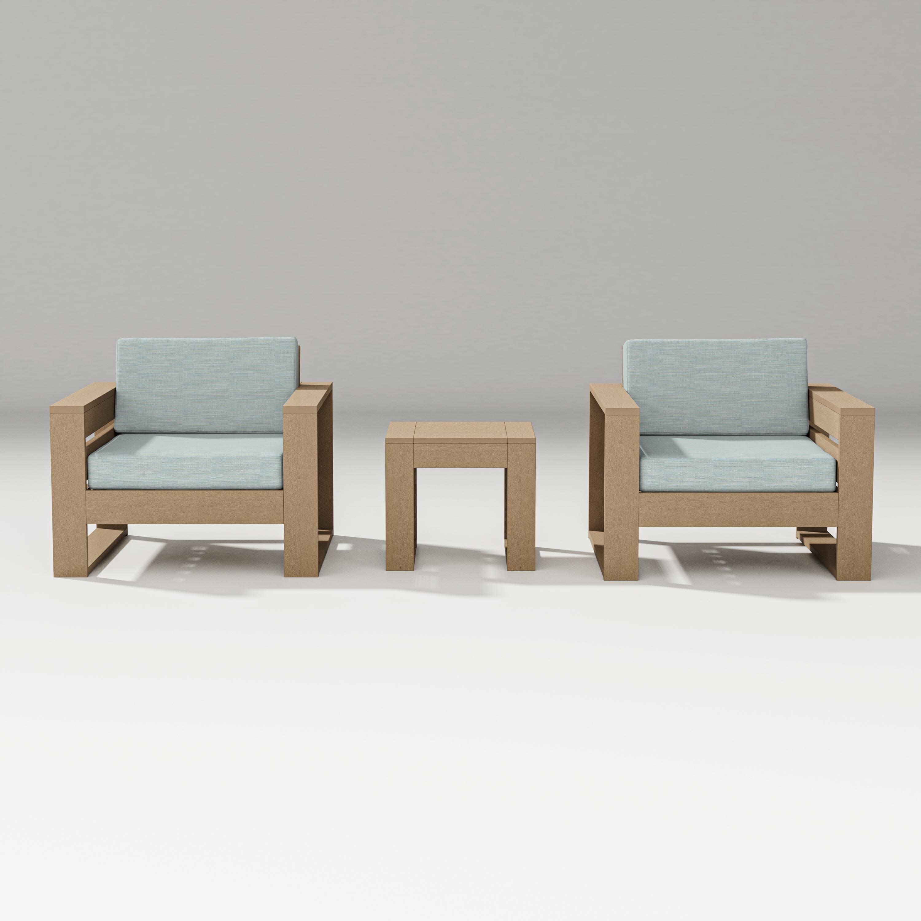Latitude 3-Piece Lounge Chair Set in Vintage Sahara / Soothe Mist