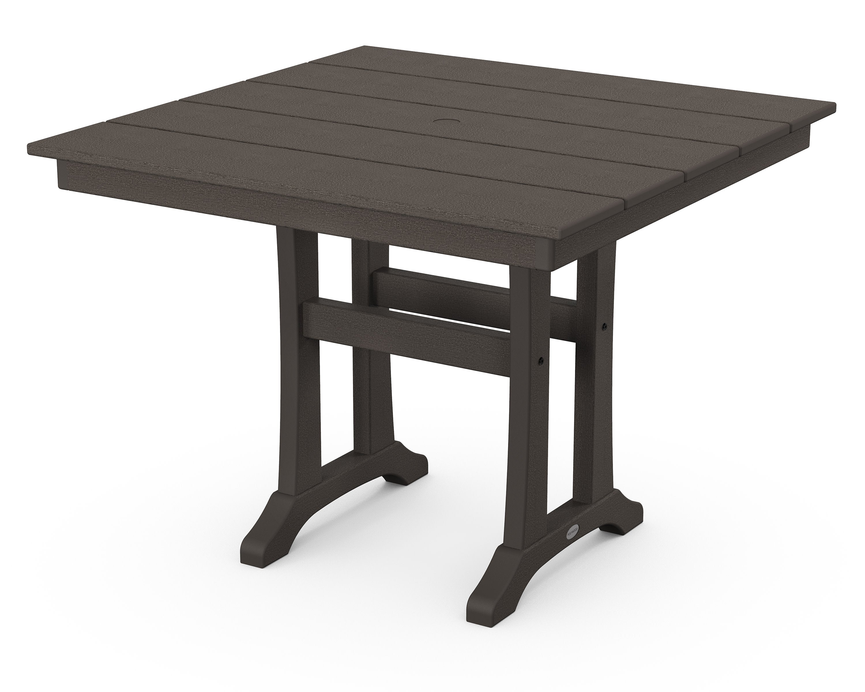 Farmhouse Trestle 37" Dining Table in Vintage Coffee