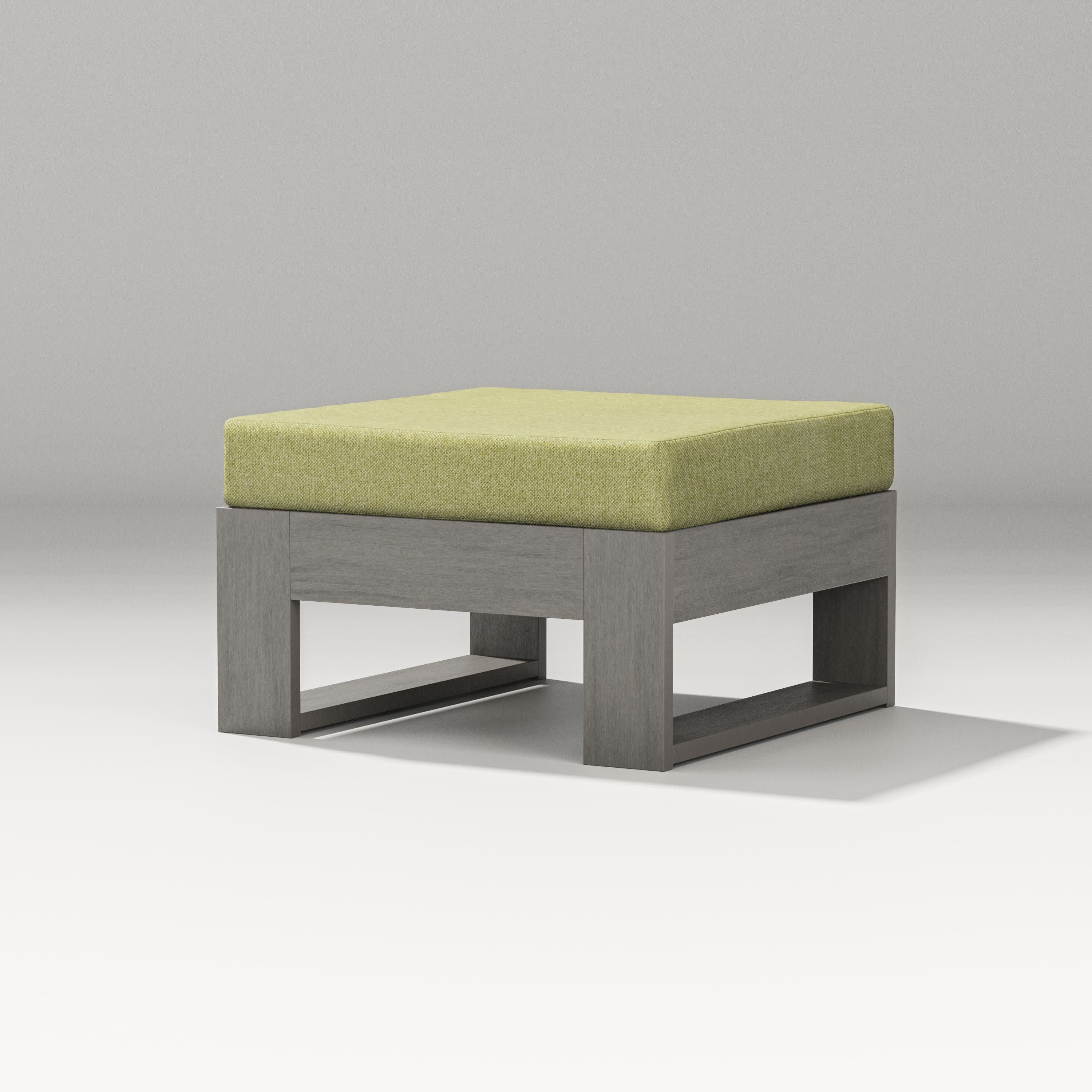 Latitude Lounge Ottoman in Driftwood / Chartreuse Boucle