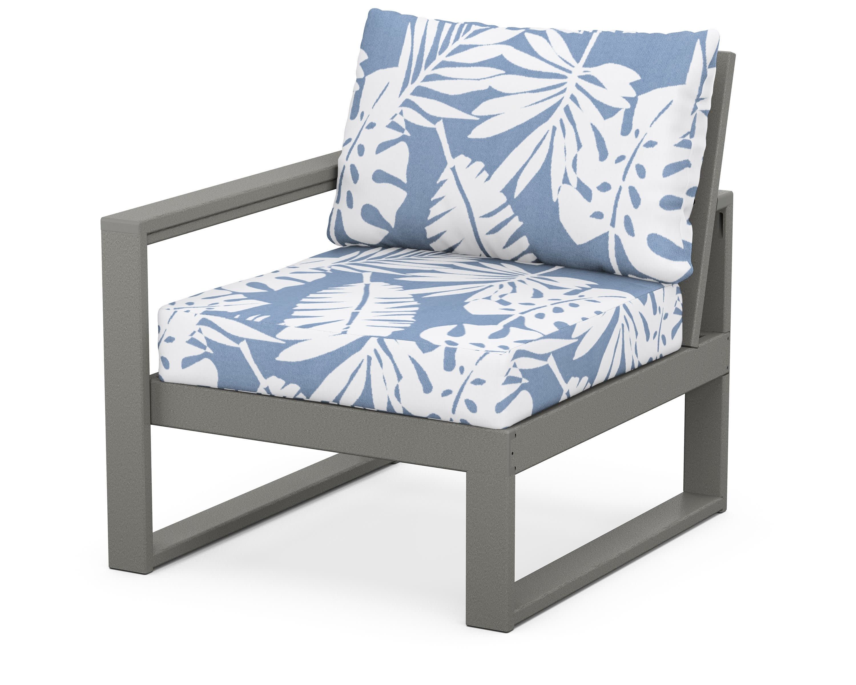 EDGE Modular Left Arm Chair in Slate Grey / Leaf Sky Blue
