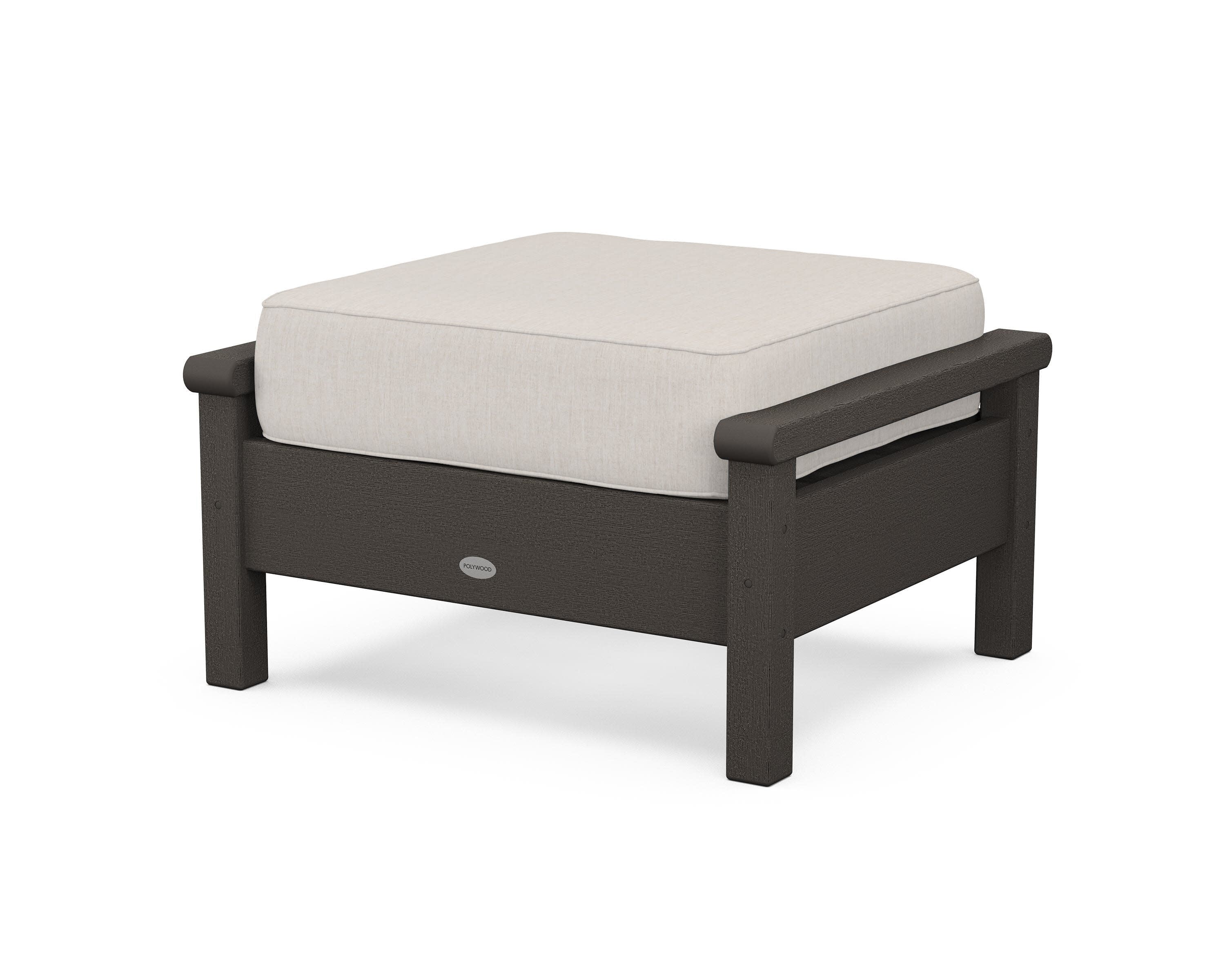 Harbour Deep Seating Ottoman in Vintage Coffee / Cast Ash
