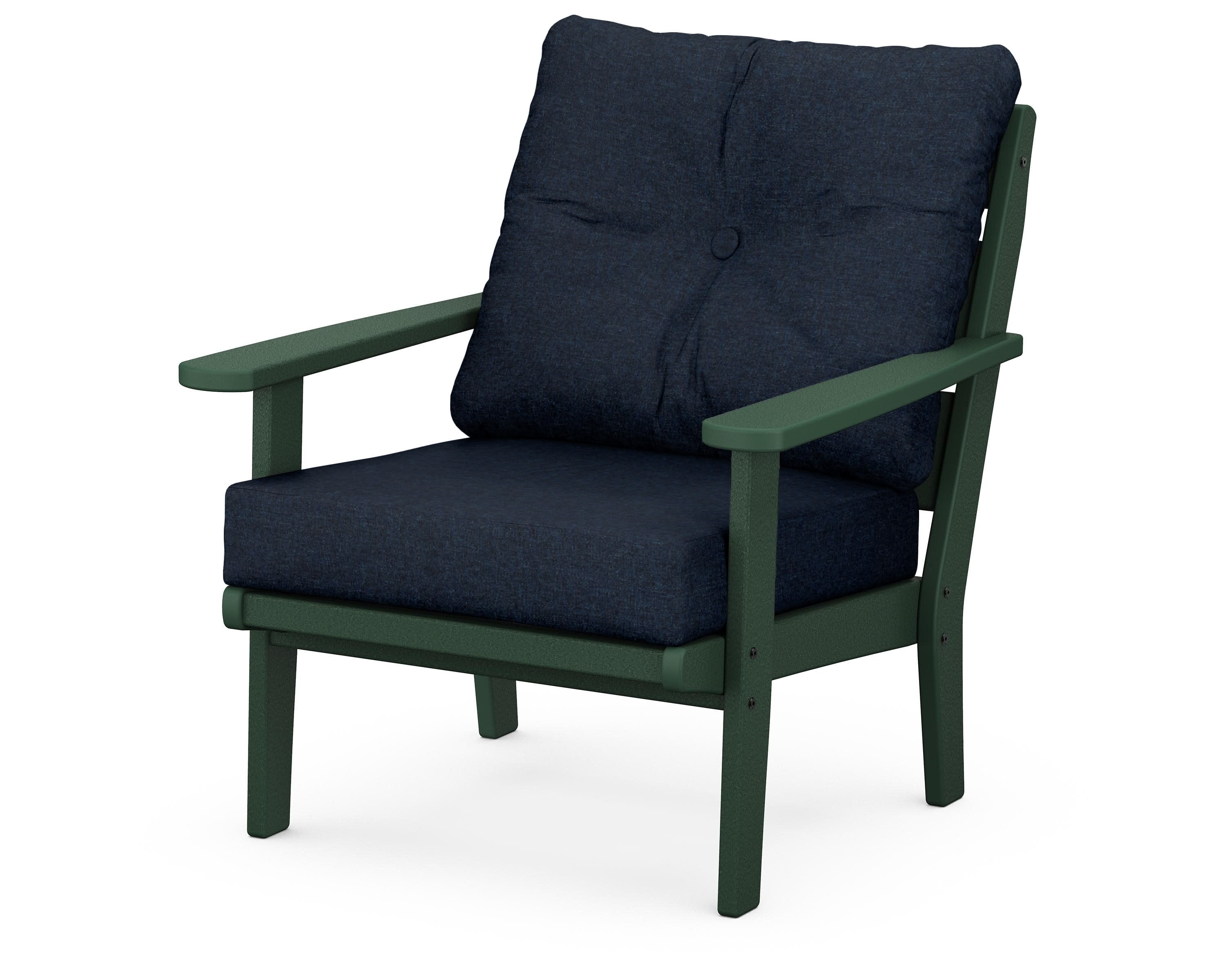 Lakeside Deep Seating Chair in Green / Marine Indigo