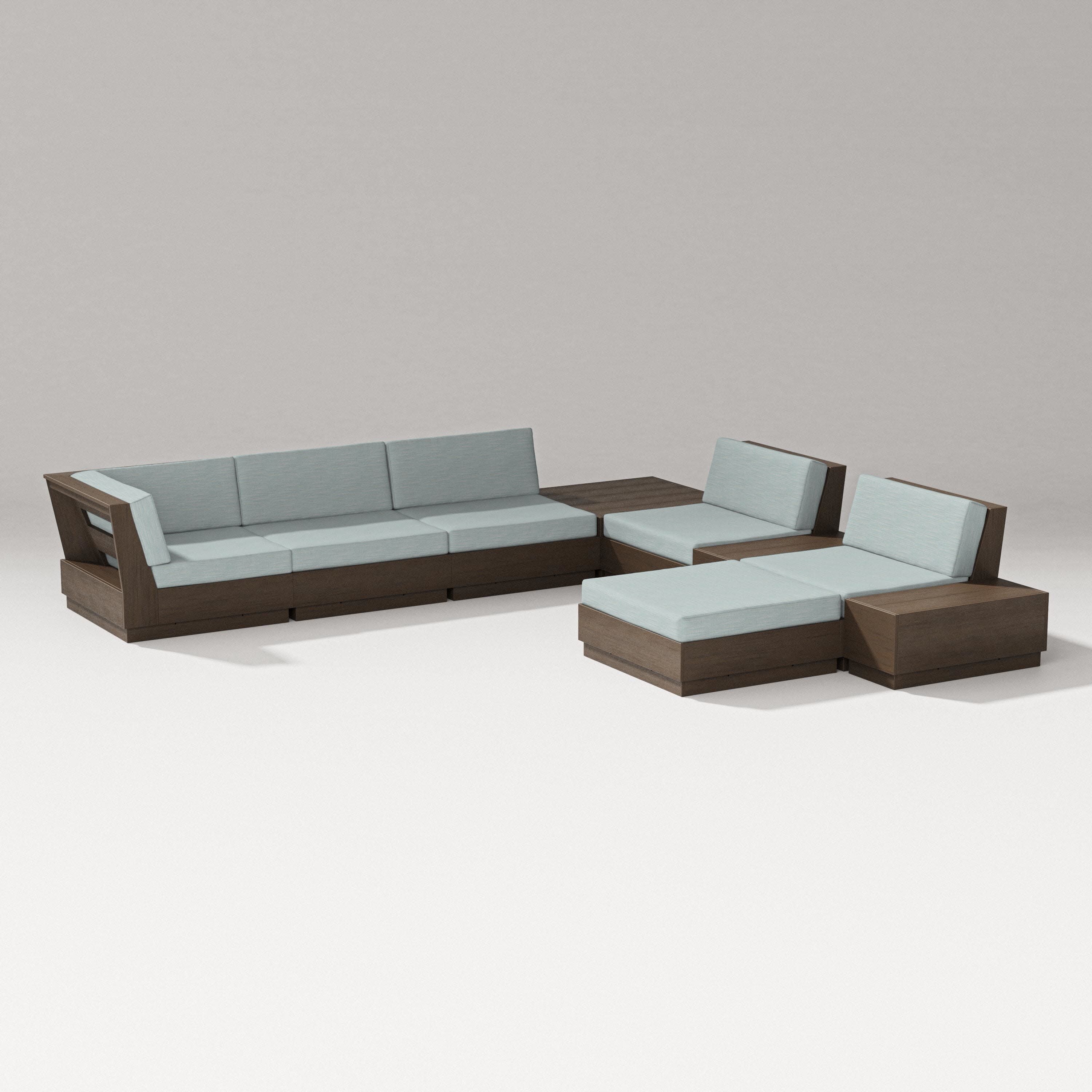 Elevate 9-Piece Conversation Sectional in Kona / Soothe Mist