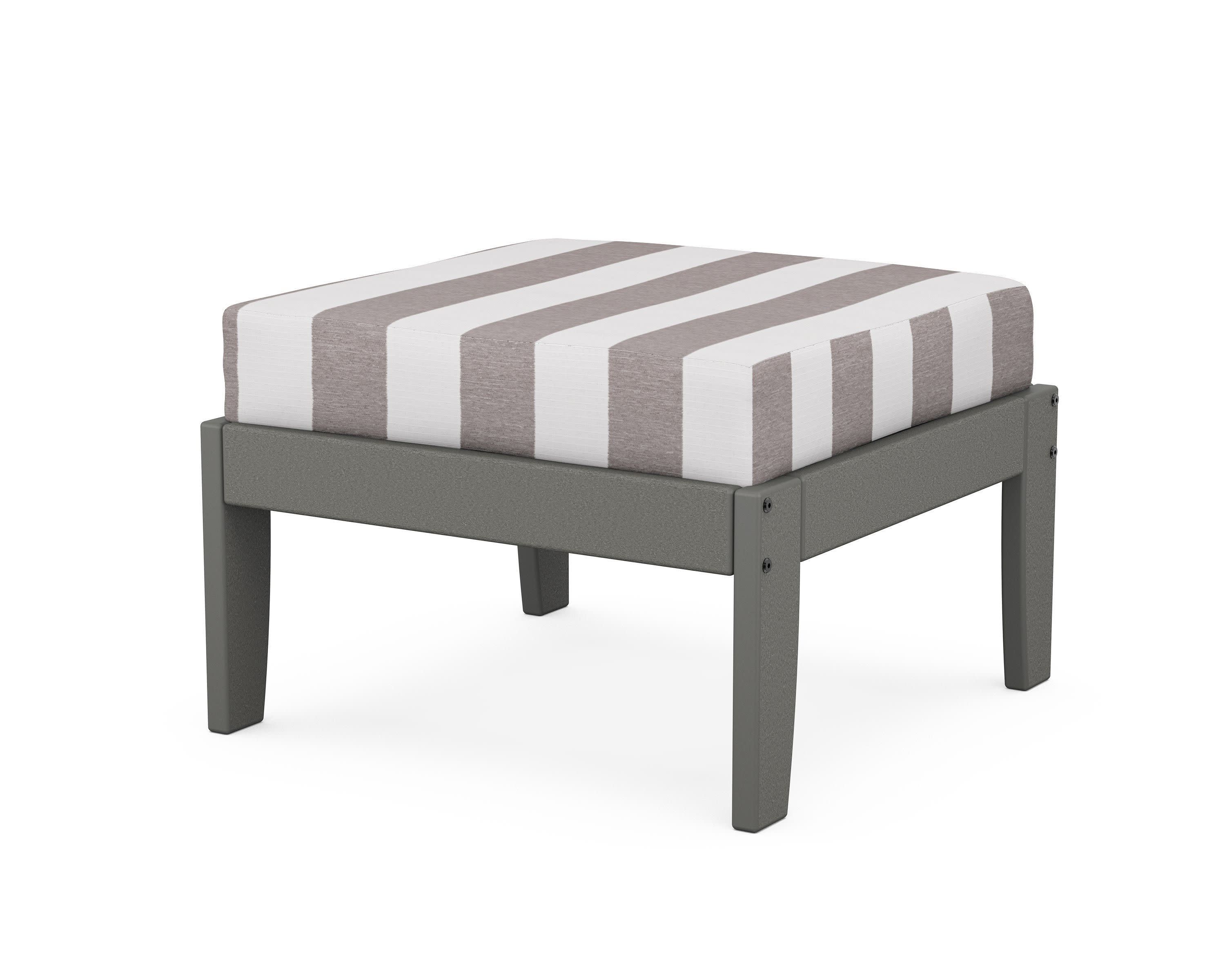 Modular Ottoman - Classic in Slate Grey / Cabana Stripe Grey Mist