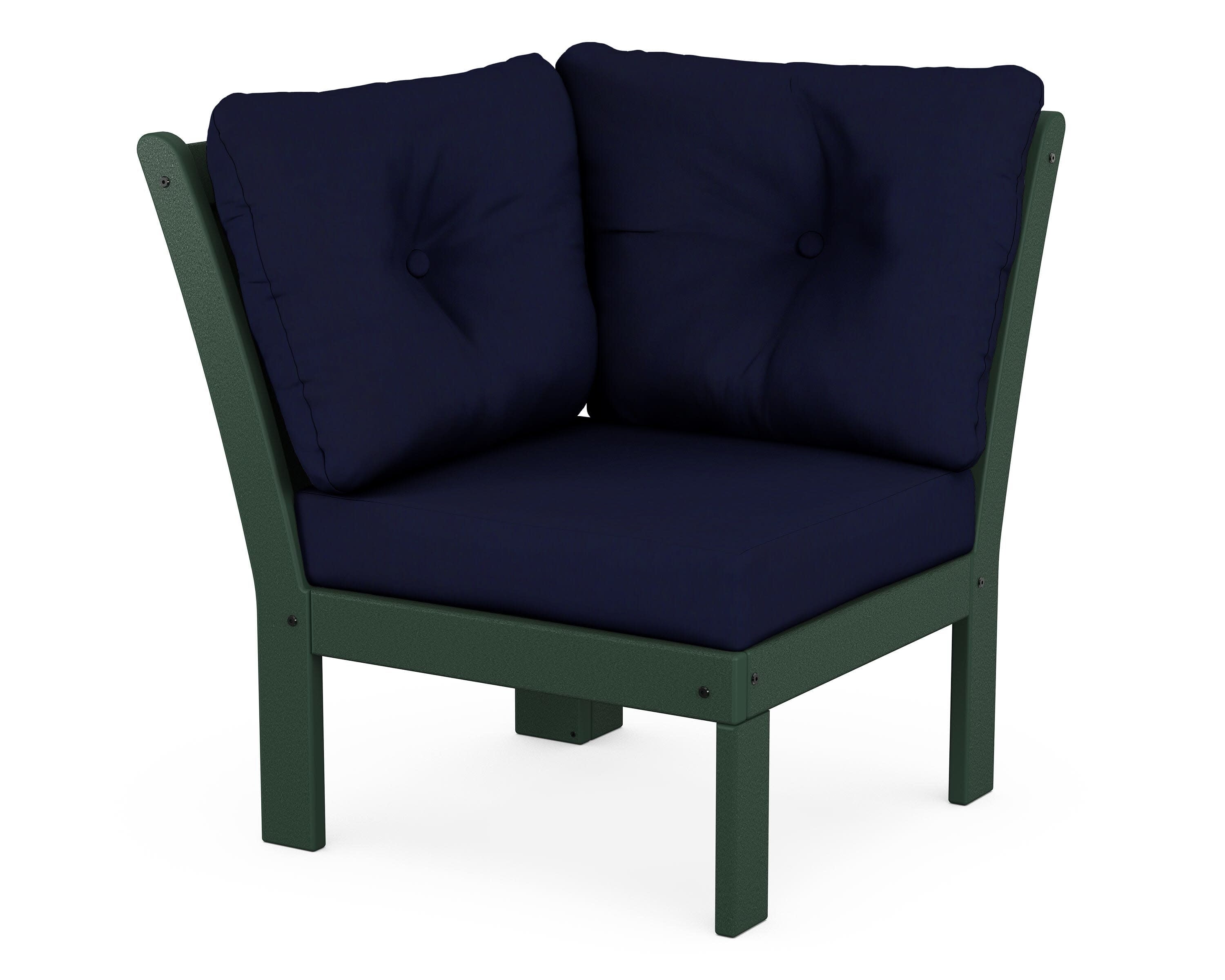 Vineyard Modular Corner Chair in Green / Navy