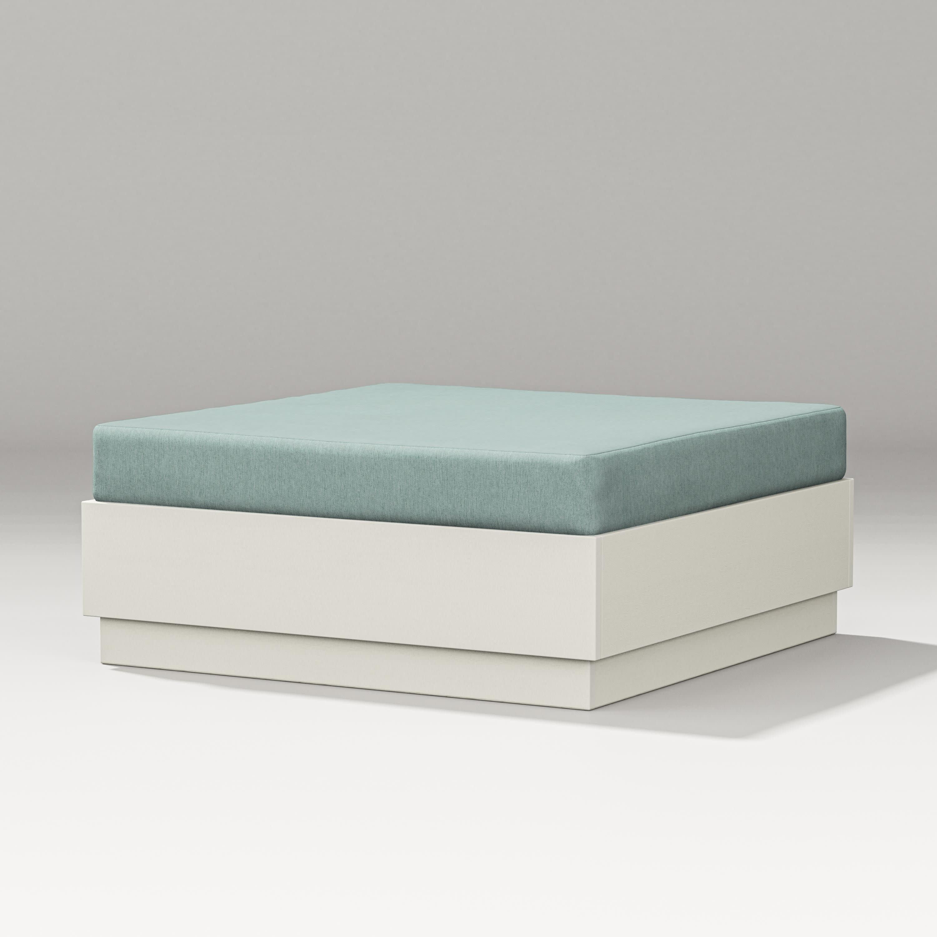 Elevate Lounge Ottoman in Vintage White / Glacier Spa