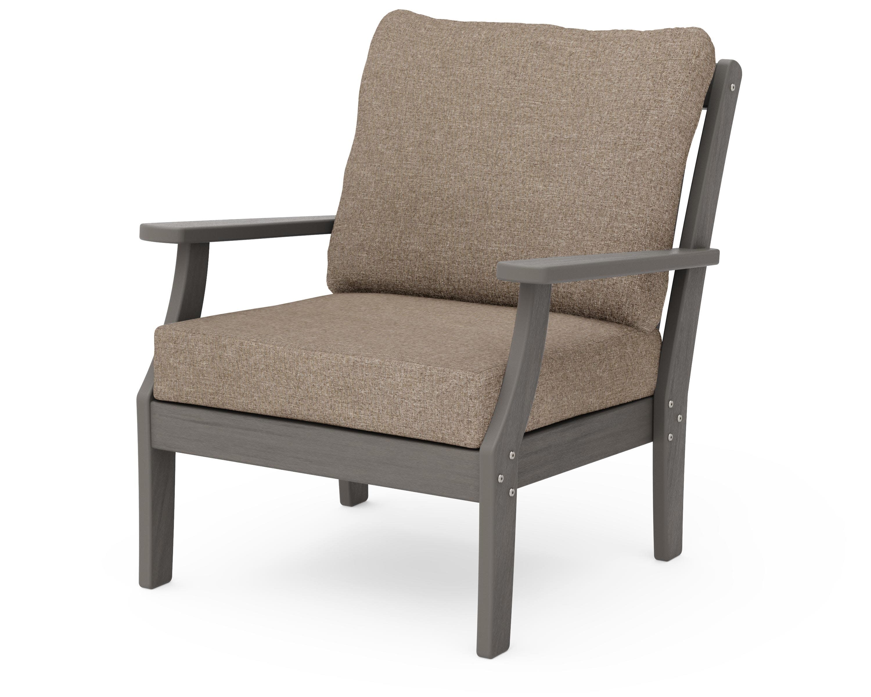 Braxton Deep Seating Chair in Driftwood / Spiced Burlap