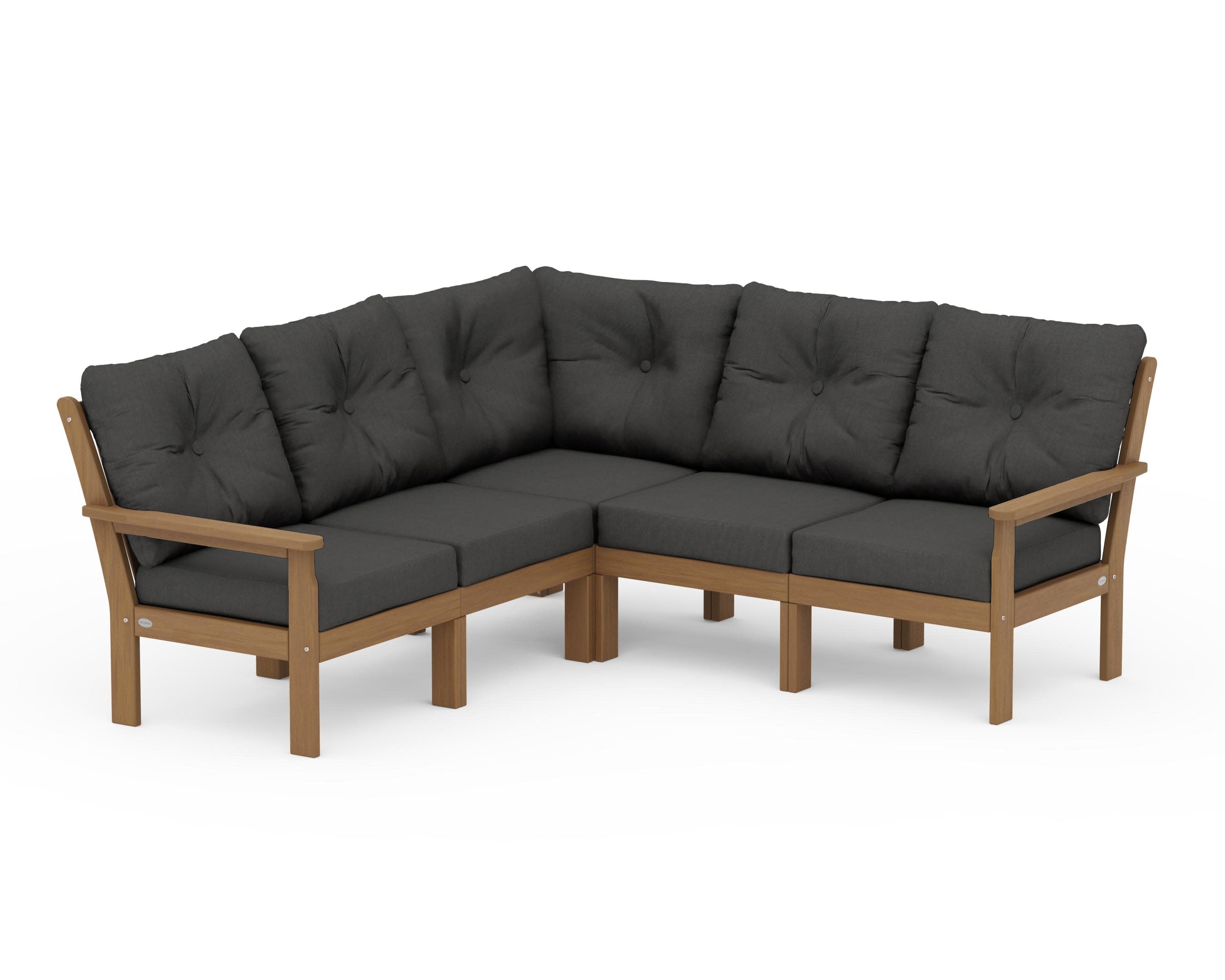 Vineyard 5-Piece Sectional in Natural / Spectrum Carbon