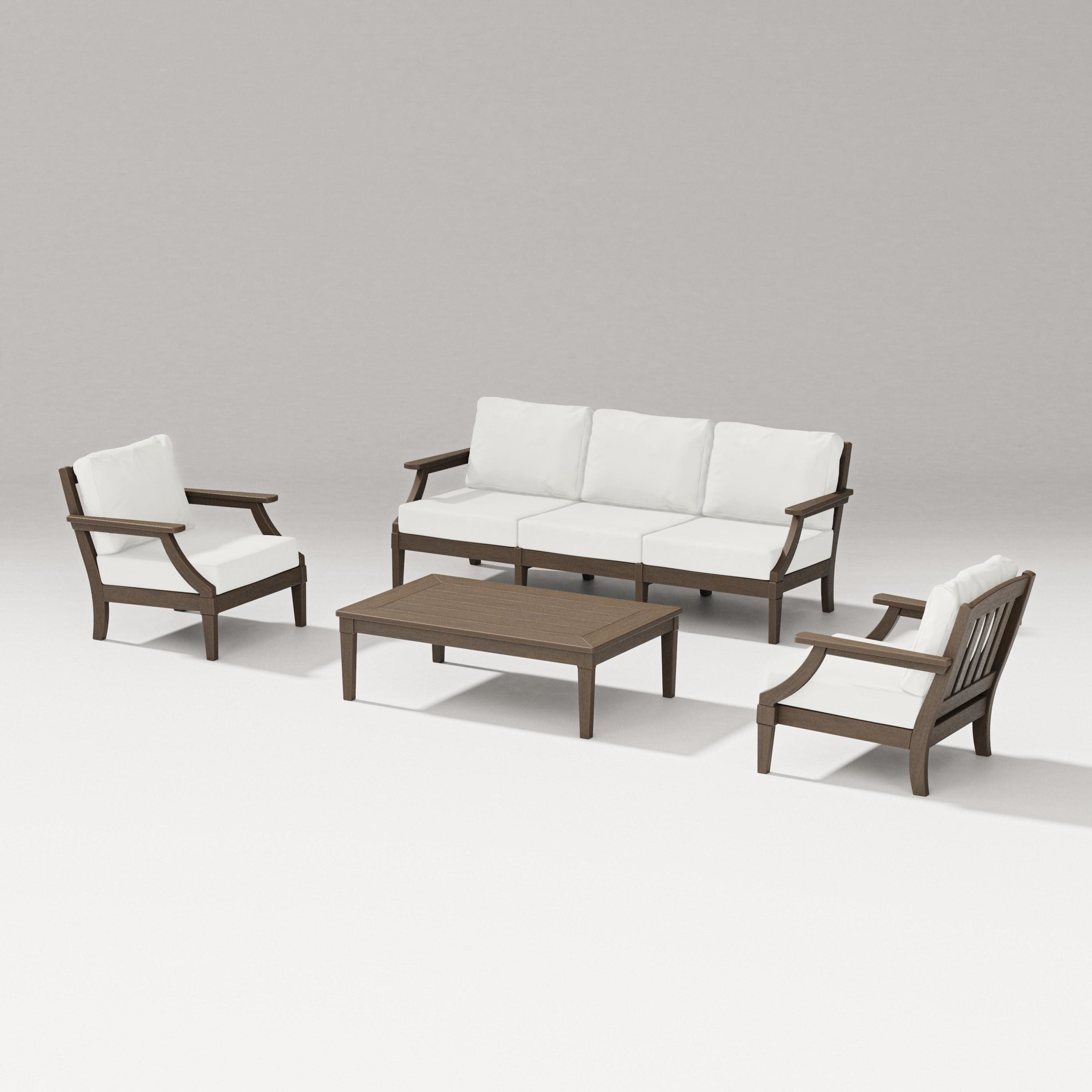 Estate 4-Piece Lounge Sofa Set in Kona / Natural Linen