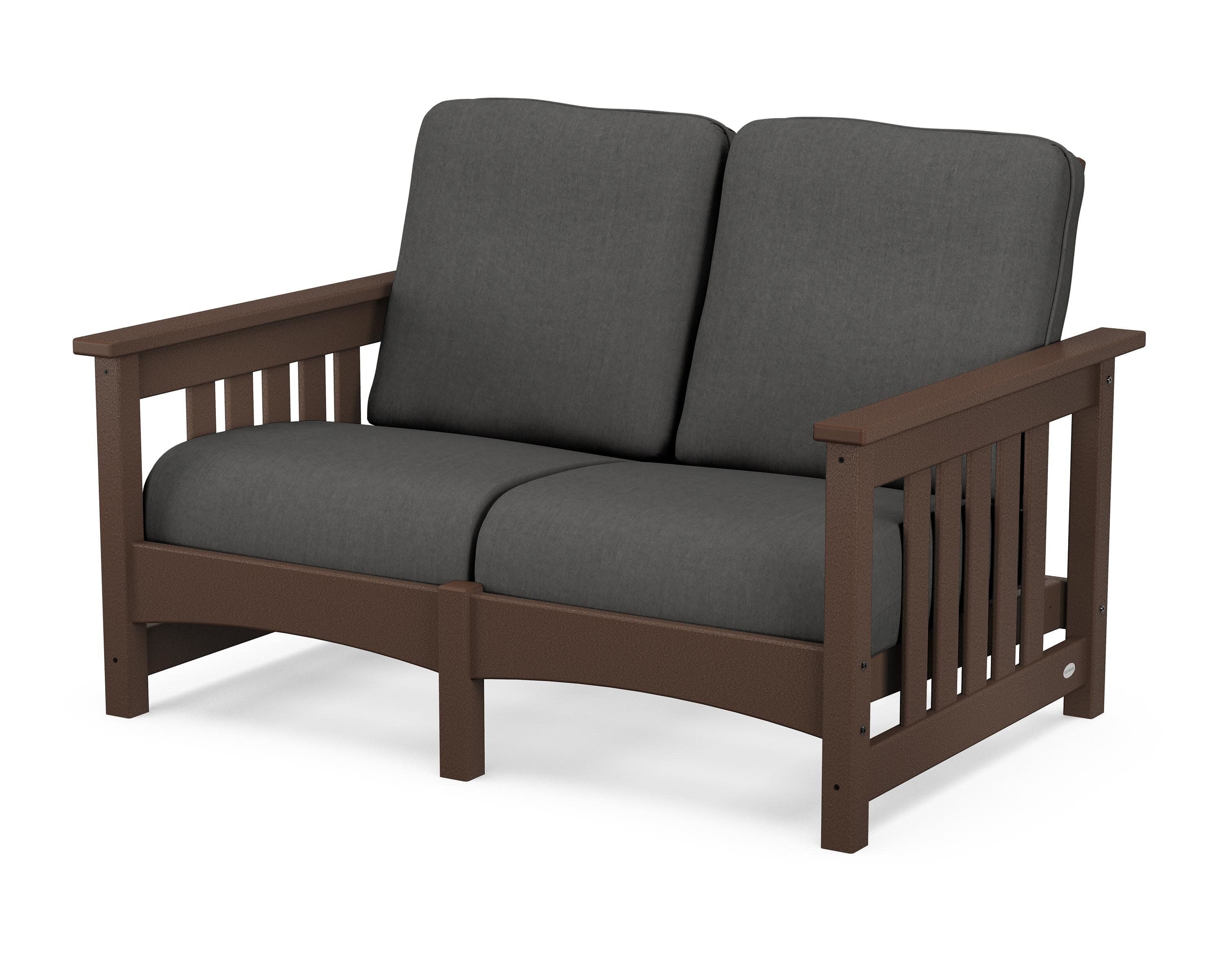 Club Mission Loveseat in Mahogany / Spectrum Carbon