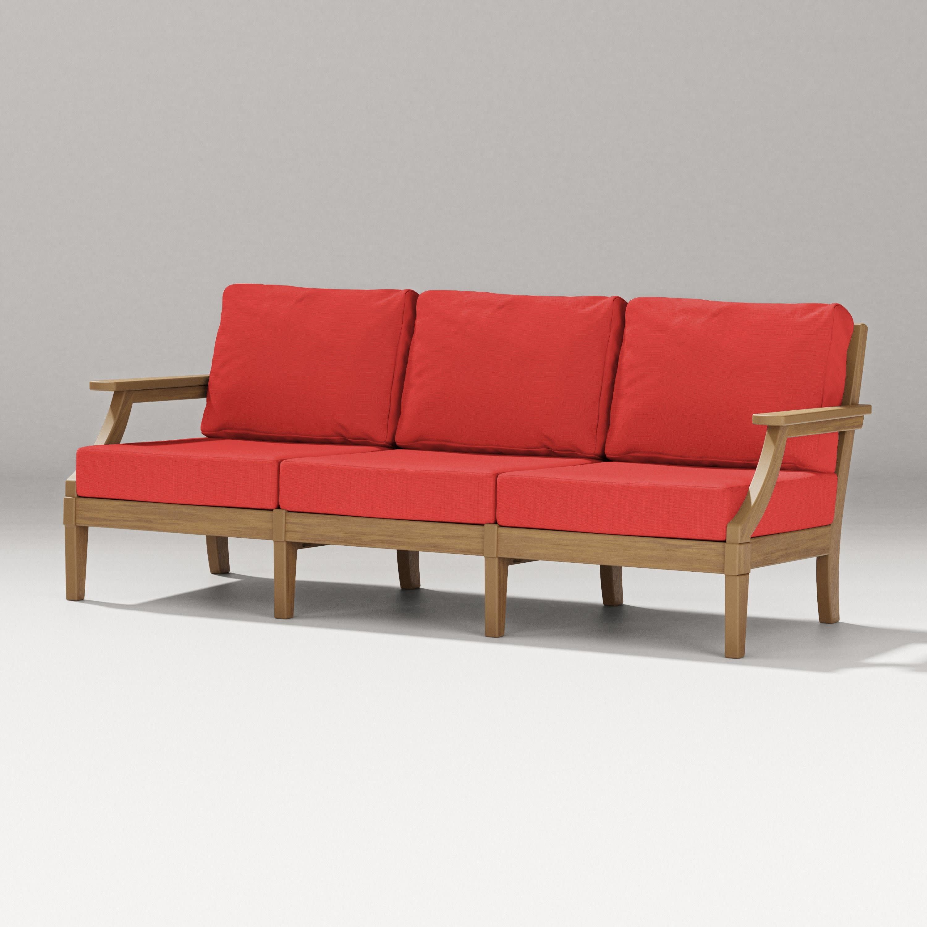 Estate Sofa in Natural / Crimson Linen