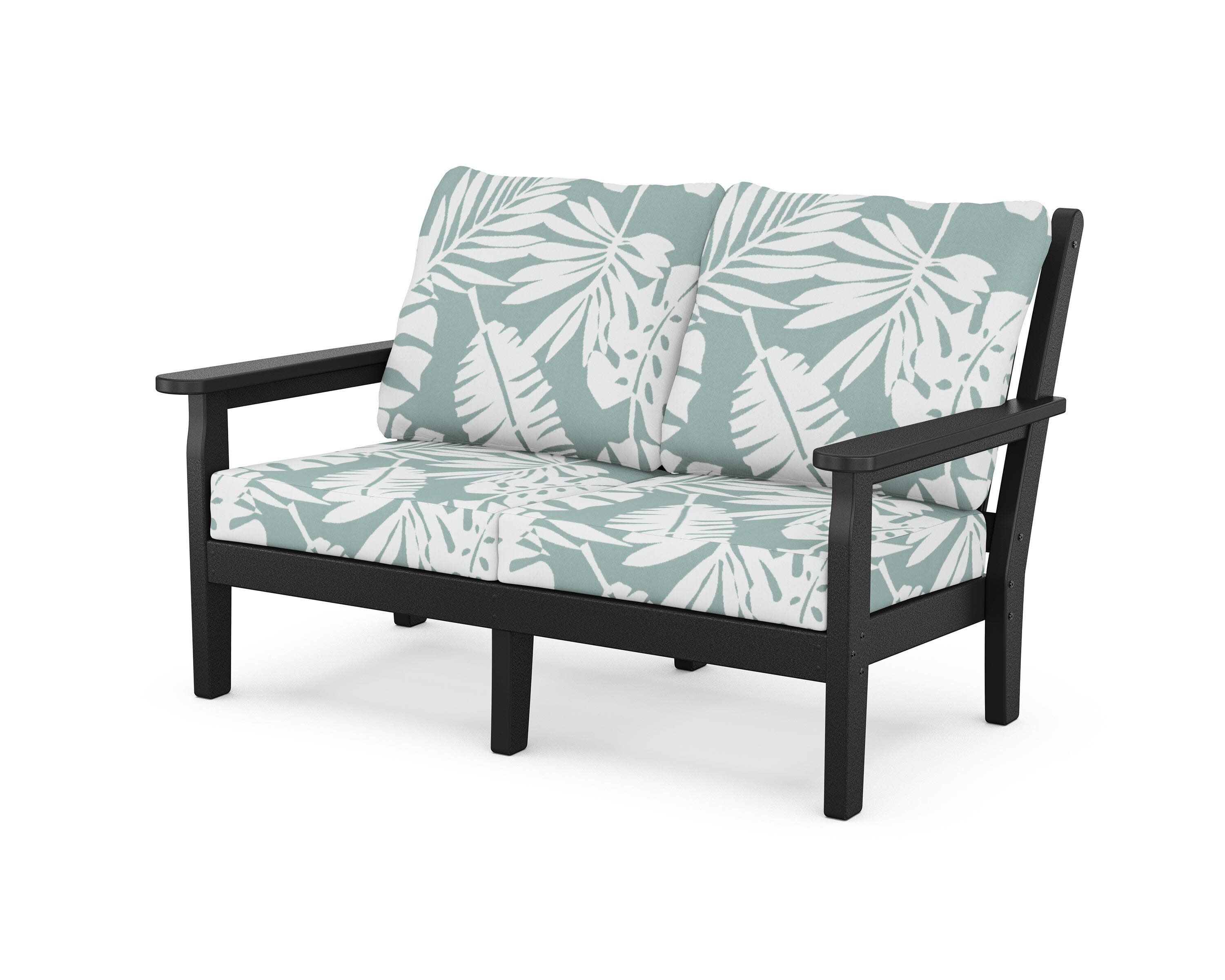Chippendale Deep Seating Loveseat in Black / Leaf Glacier Spa