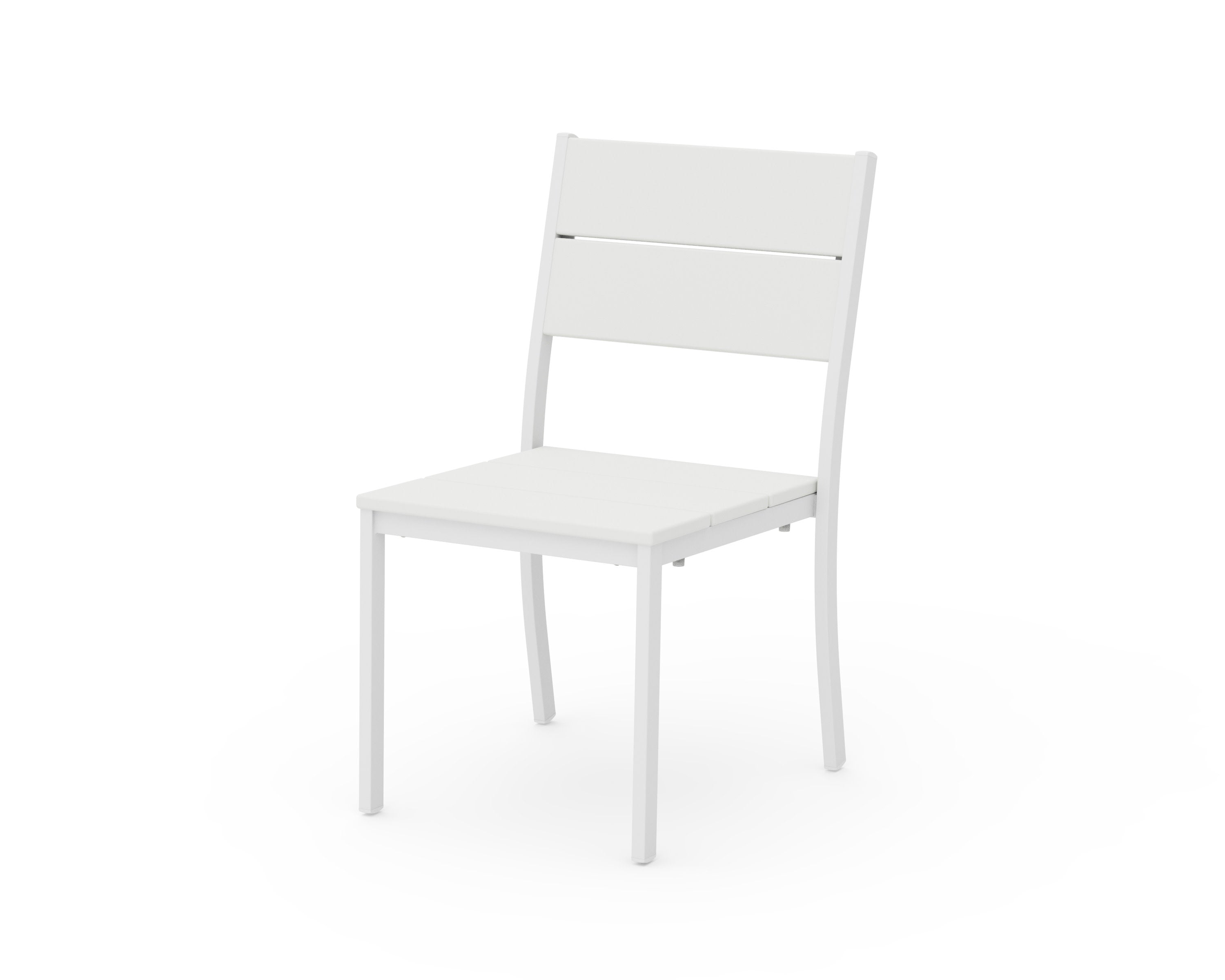 Main Street Stacking Dining Side Chair in White / White