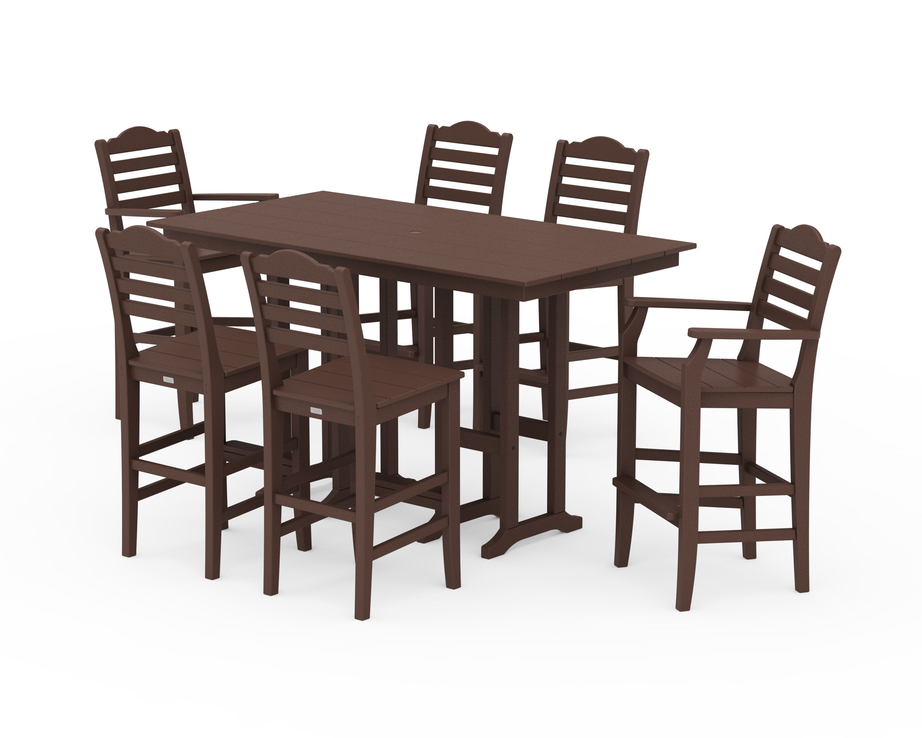 Savannah 7-Piece Farmhouse Bar Set in Mahogany