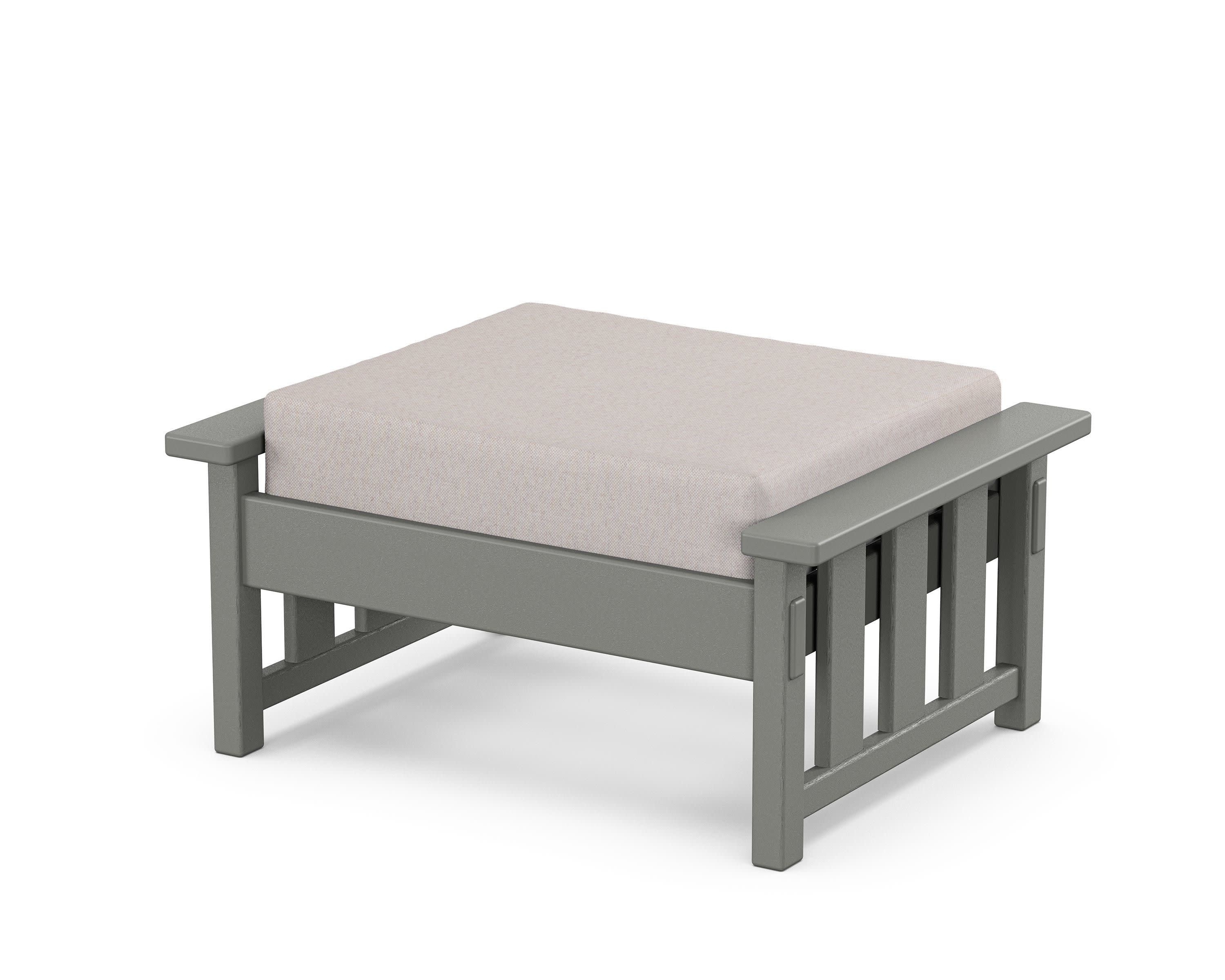 Acadia Deep Seating Ottoman in Slate Grey / Dune Burlap