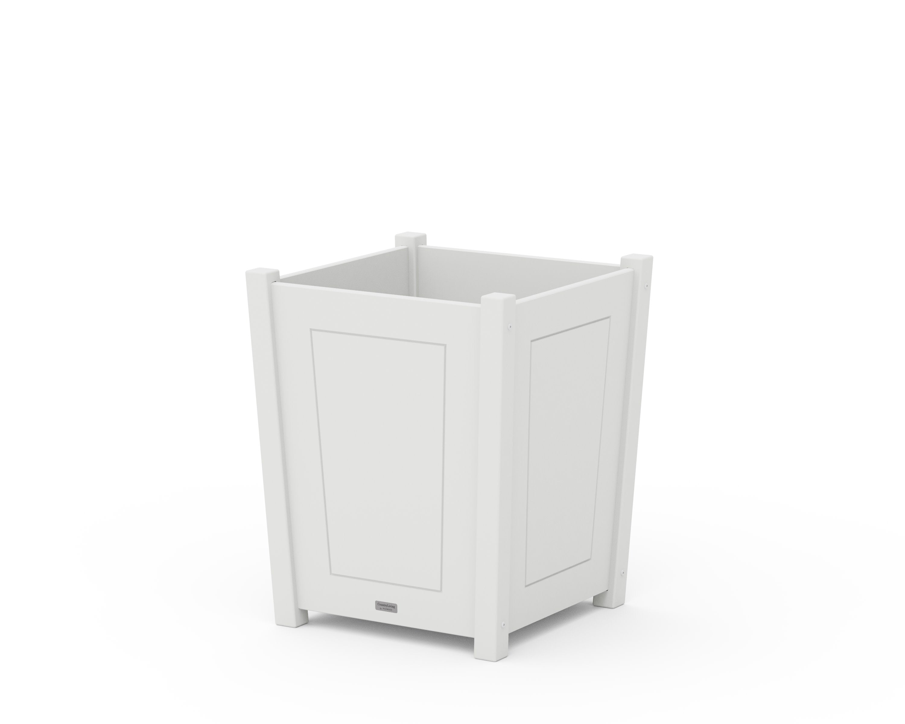 Country Living Large Tapered Square Short Planter Box in White