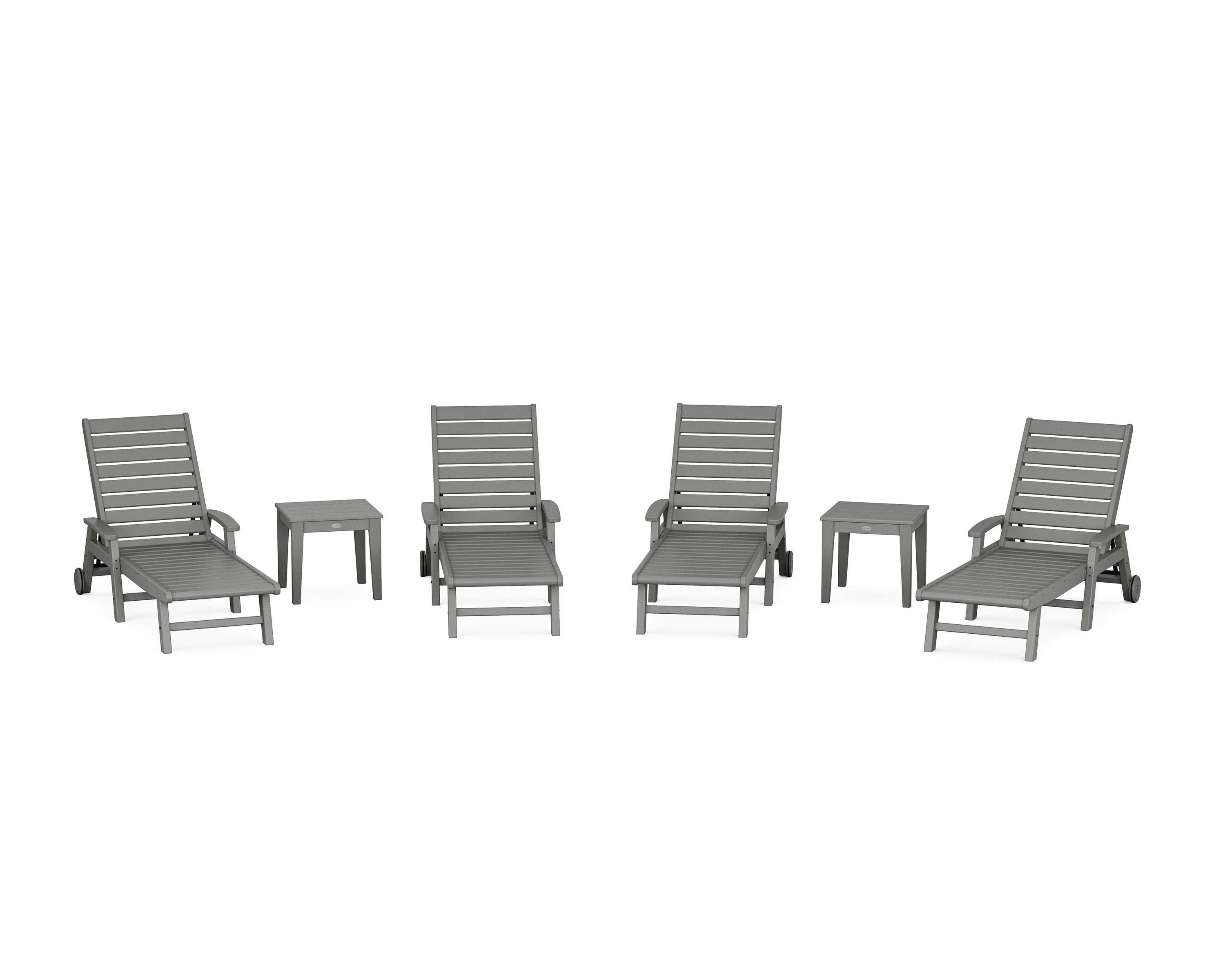Signature Chaise 6-Piece Set with Wheels in Slate Grey